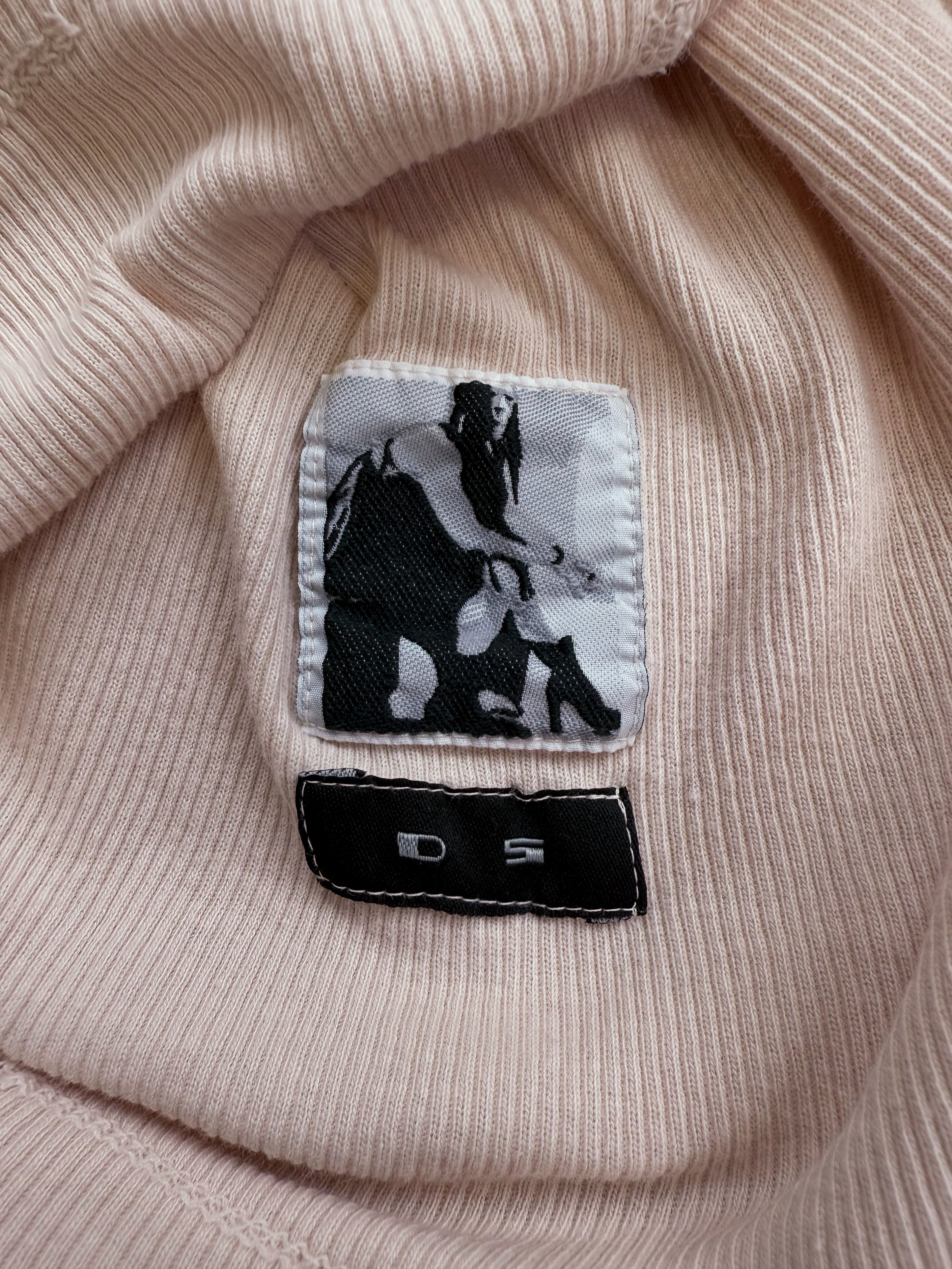 AW16 Rick Owens Ribbed V-Neck Long Sleeve Shirt