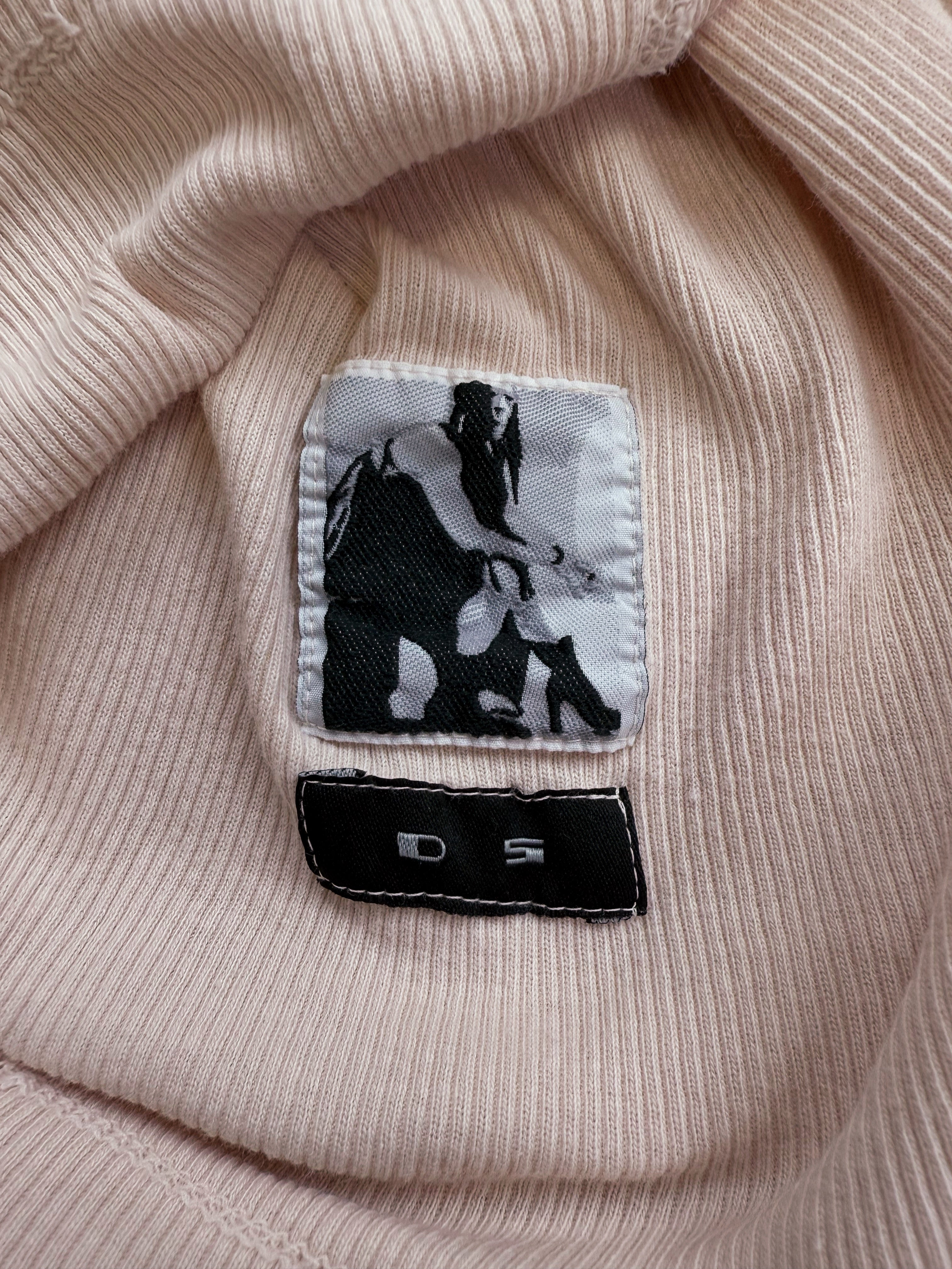 AW16 Rick Owens Ribbed V-Neck Long Sleeve Shirt