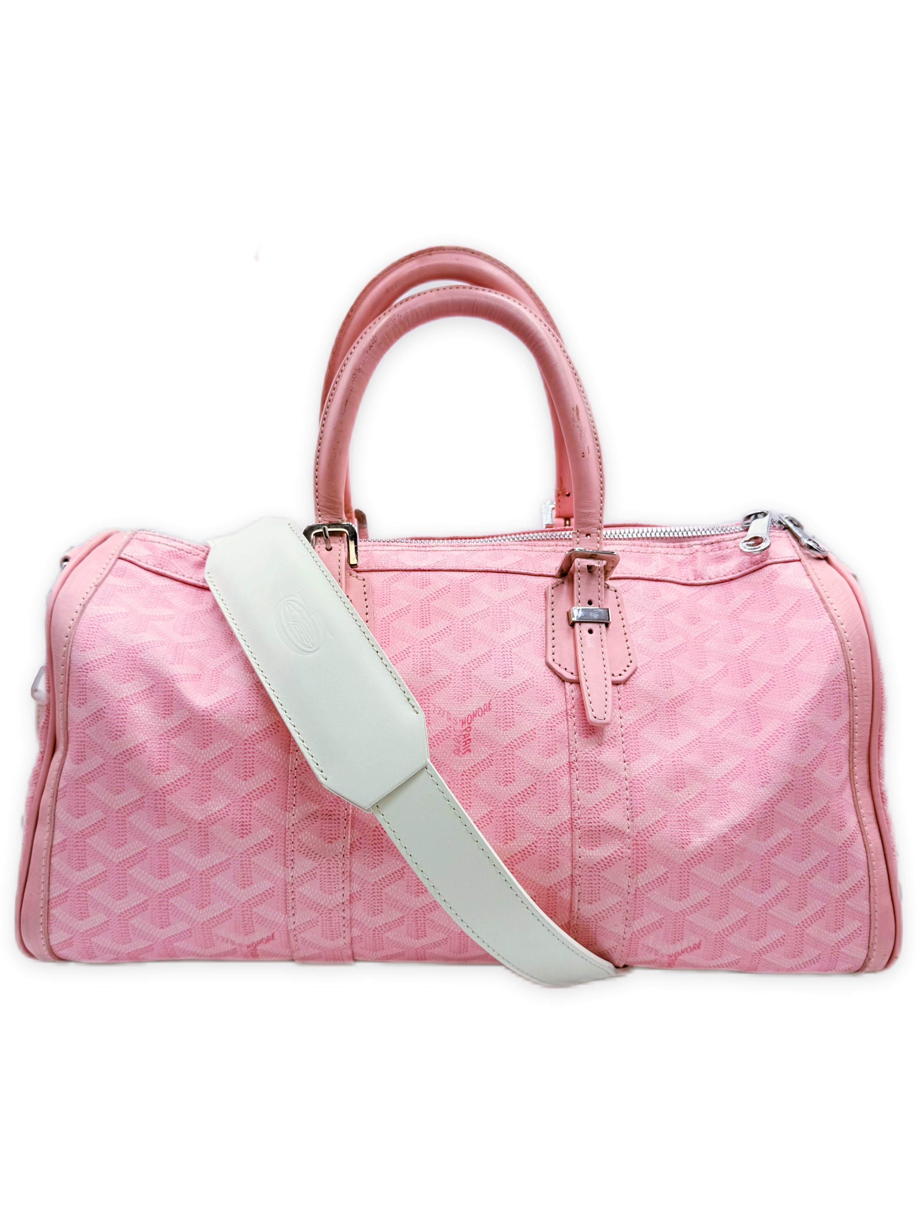 2008 Goyard 35 Sakura Baby Pink Japan Exclusive Croisière Leather Duffle Bag