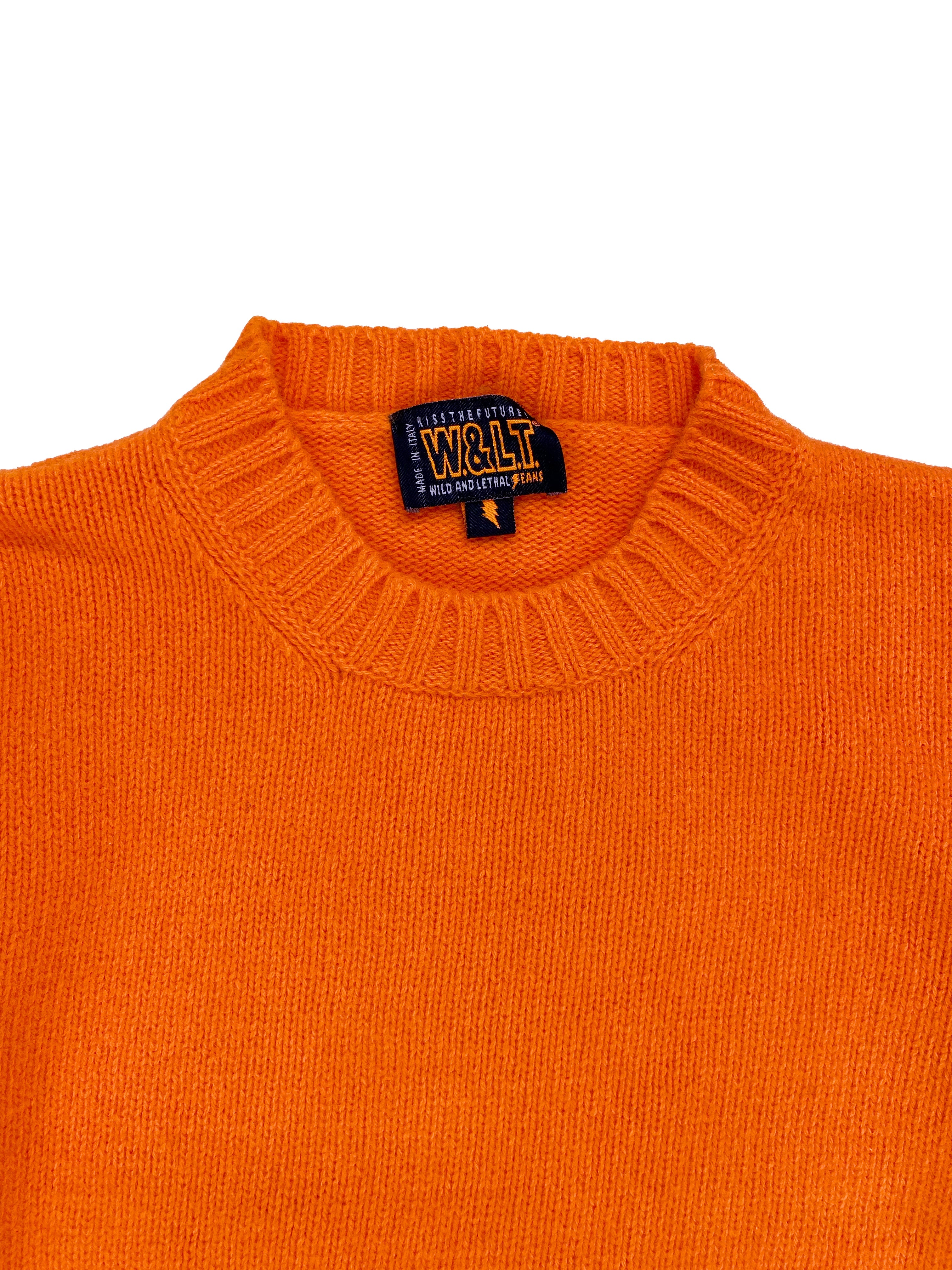 90's W.&amp;.L.T Wild &amp; Lethal Trash Exaggerated Neon Knitted Sweater