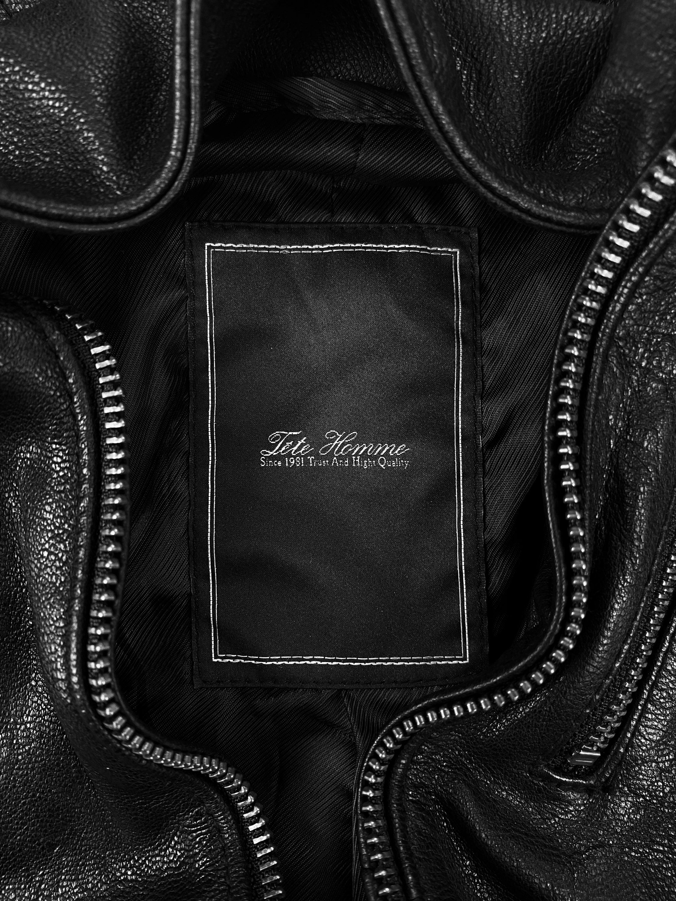 00s Tete Homme Calfskin Leather Multi-zip Biker Jacket