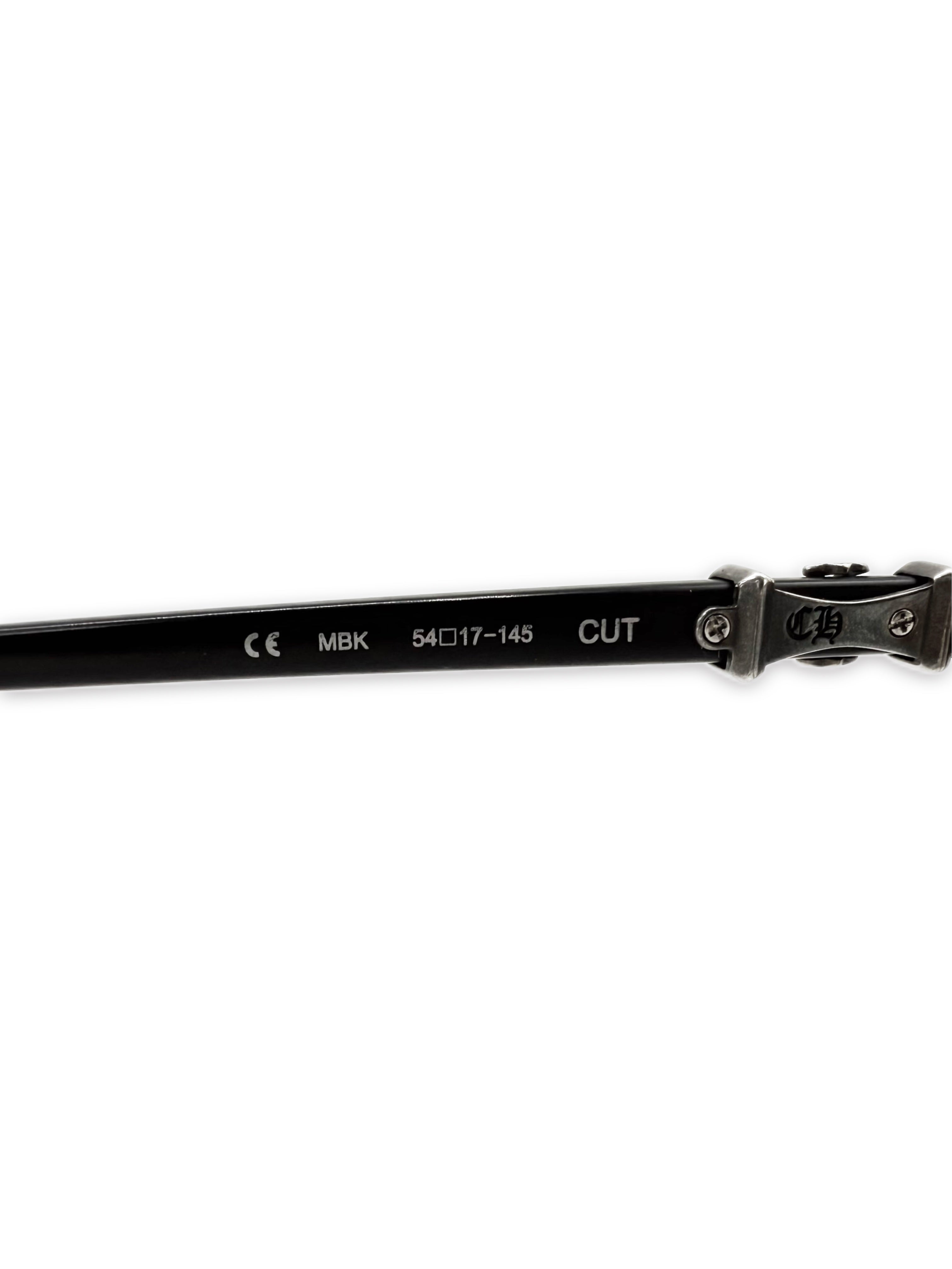 Chrome Hearts ‘Cut’ Cross Rectangle Black Prescription Glasses