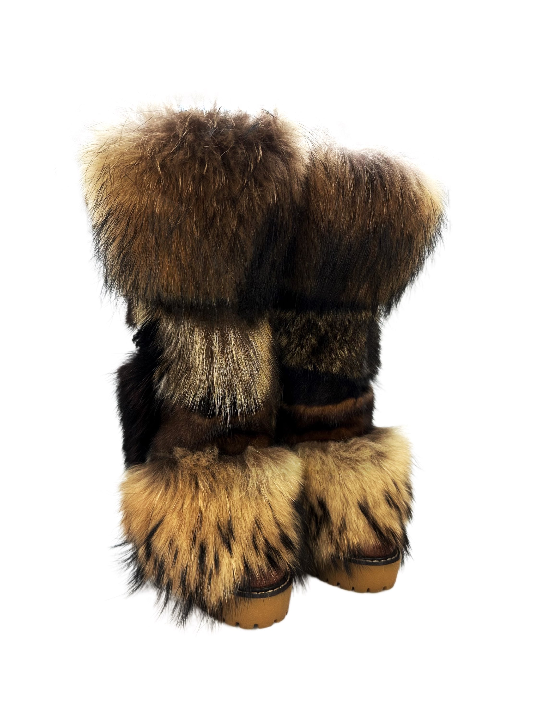 00s Dolce & Gabbana ‘Mammoth’ Patchwork Leather Fur Boots