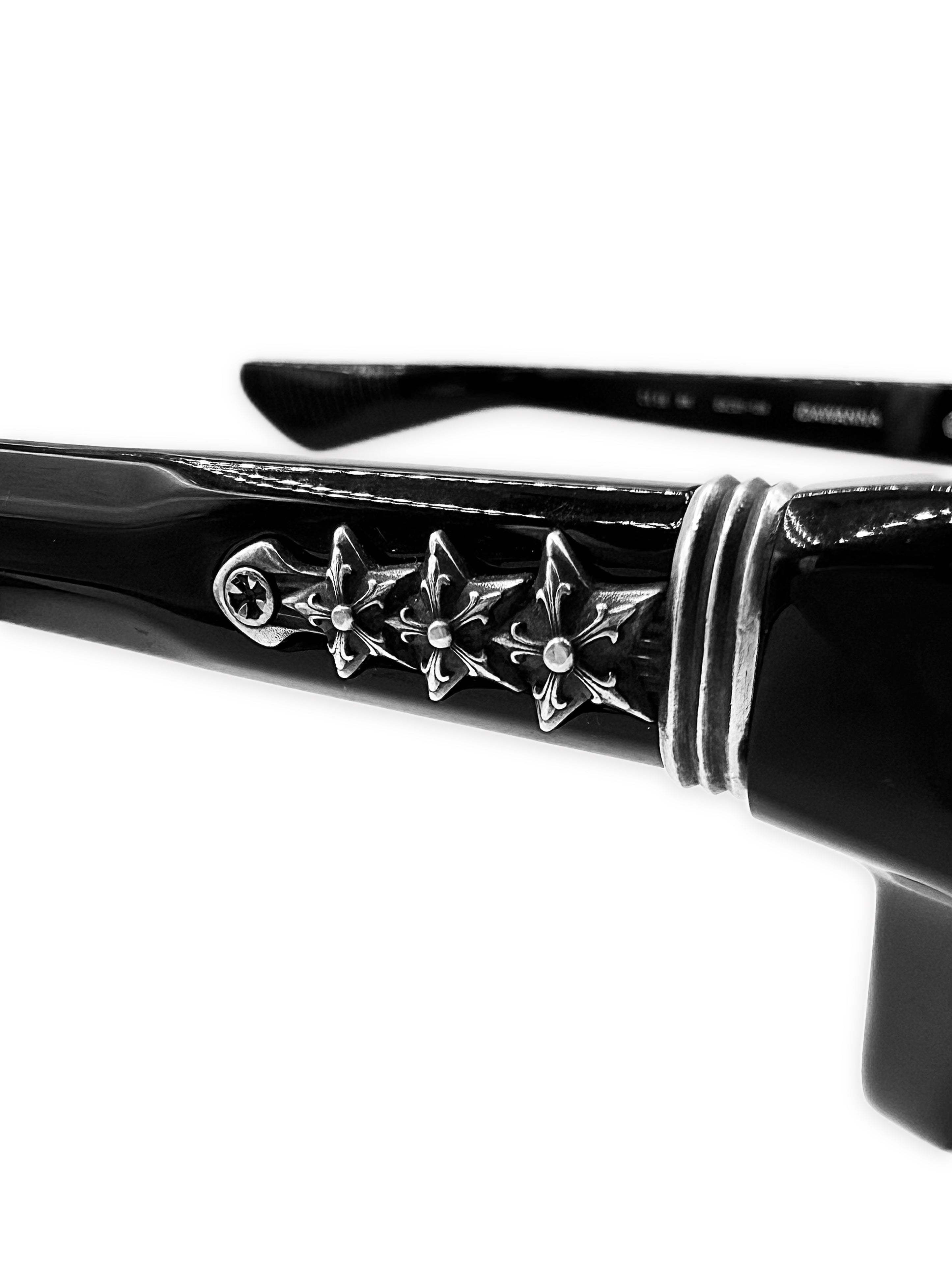 Chrome Hearts ‘Idawanna’ Black Star Rectangular Sunglasses