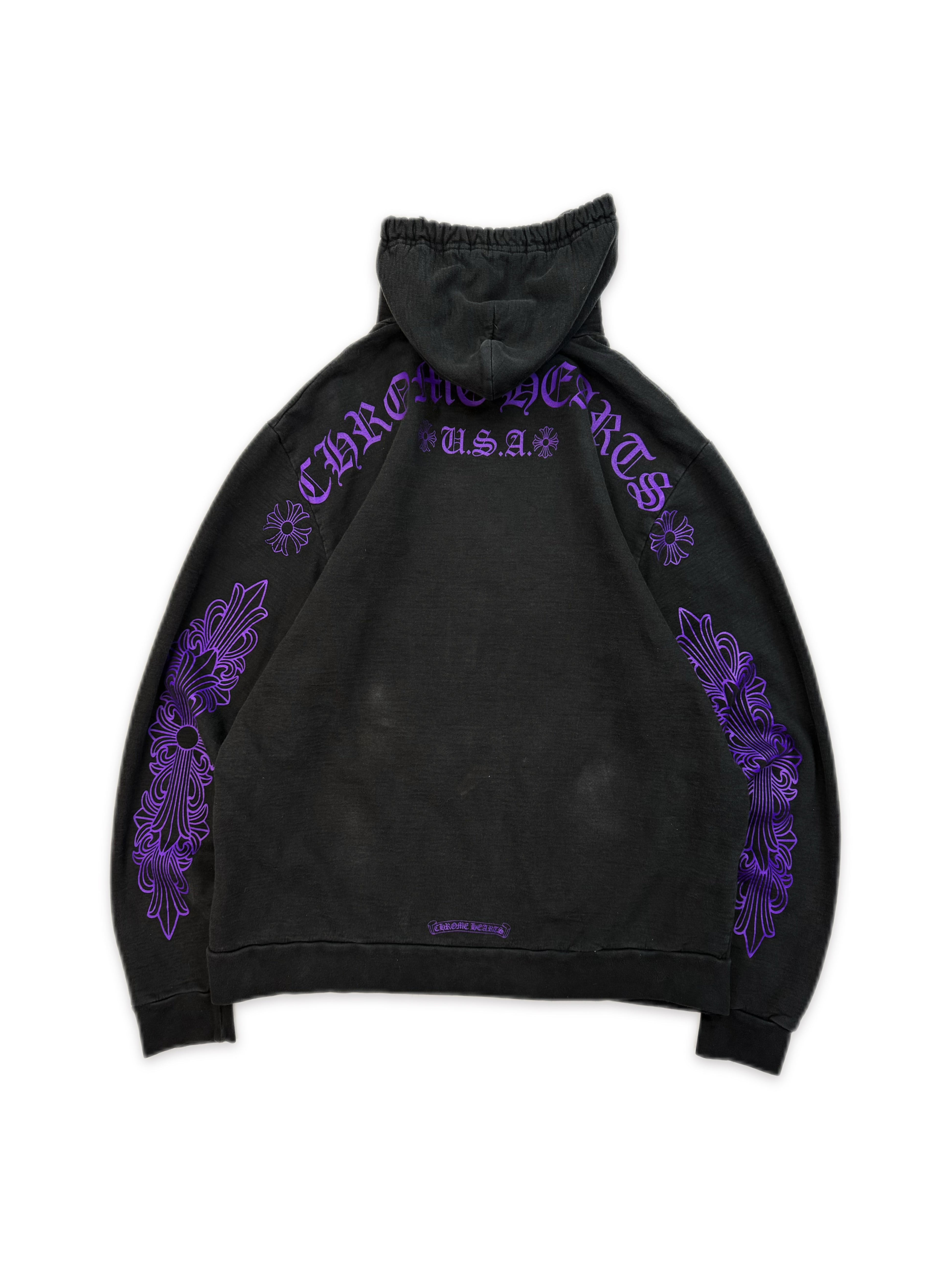 Chrome Hearts Friends &amp; Family Dark Purple Horse Shoe Hoodie