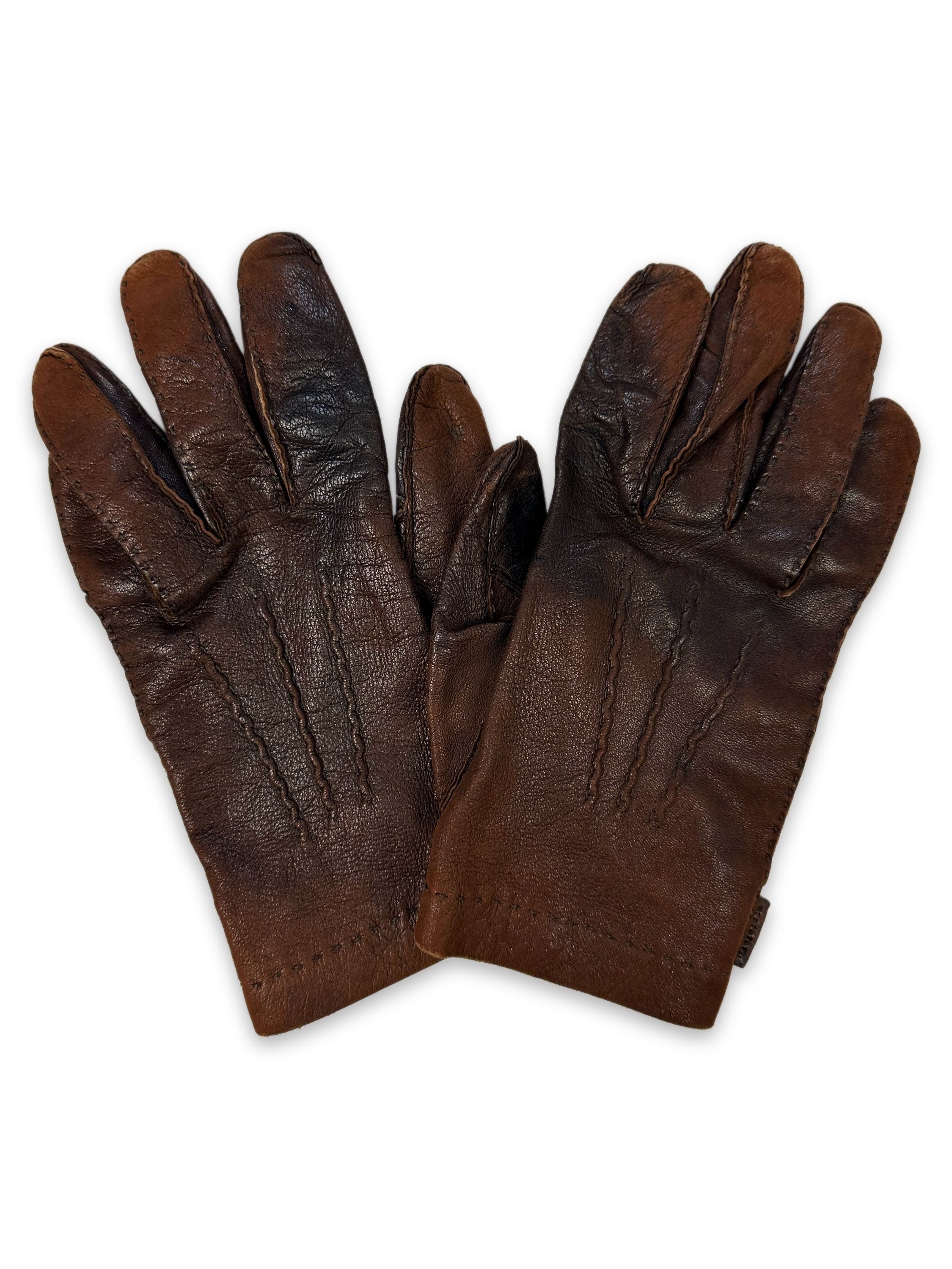 00s Gucci Calfskin Leather Sun Faded Gloves