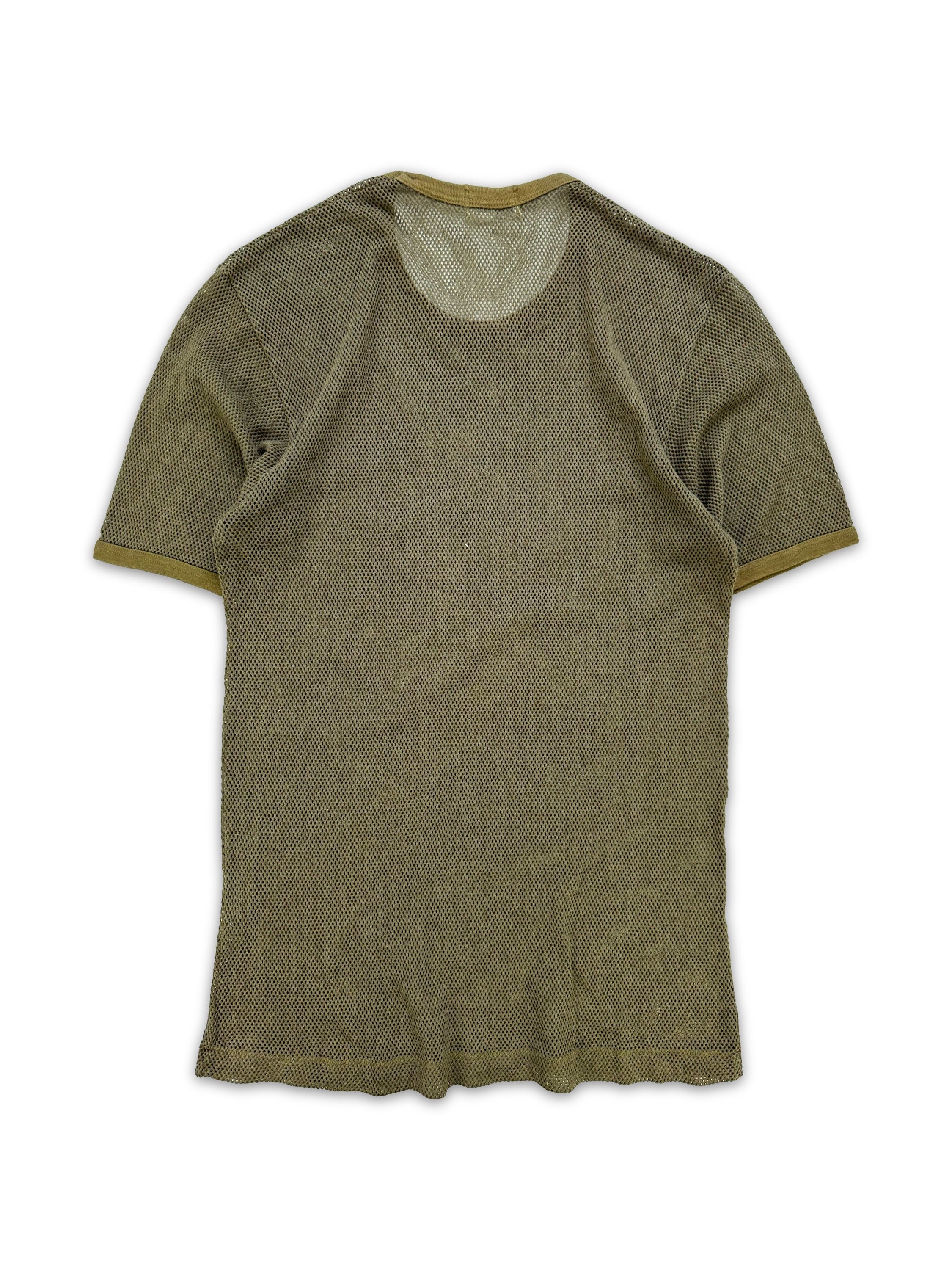 1998 Helmut Lang Olive Green Mesh T-Shirt