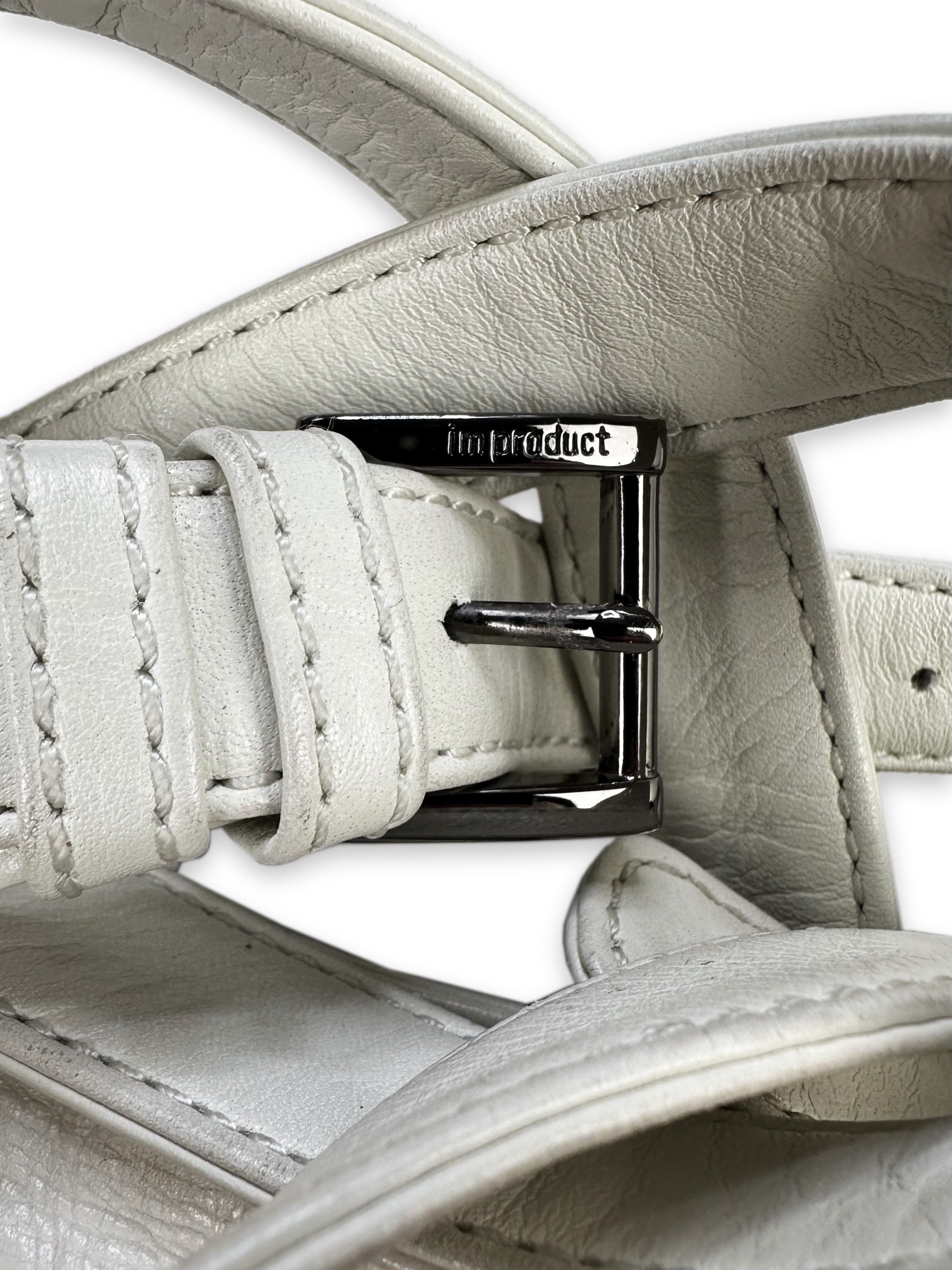 00s Issey Miyake ‘IM Product’ White Leather Crossbody Shoulder Bag