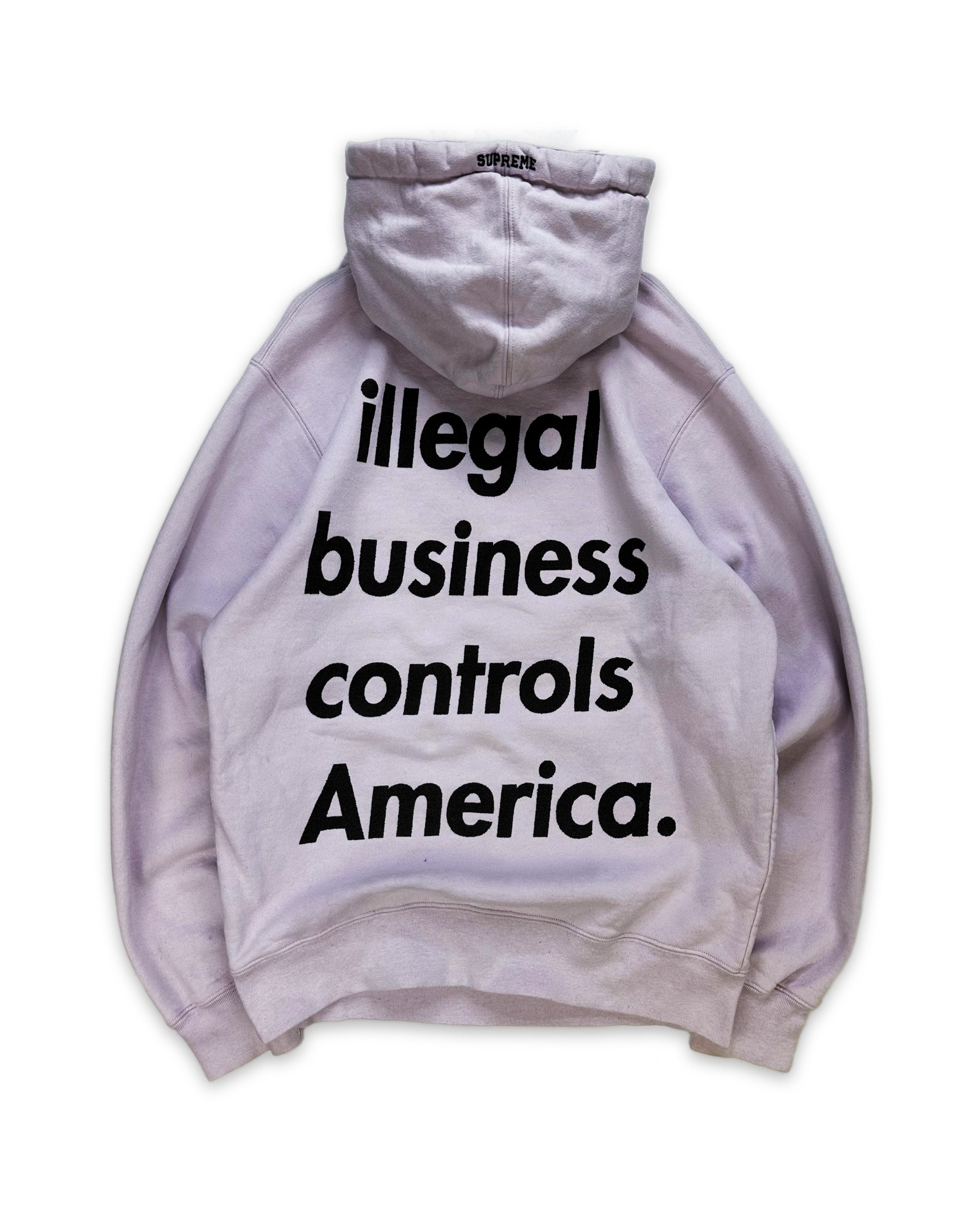 SS18 Supreme ‘Illegal Business Controls America’ Slogan Hoodie