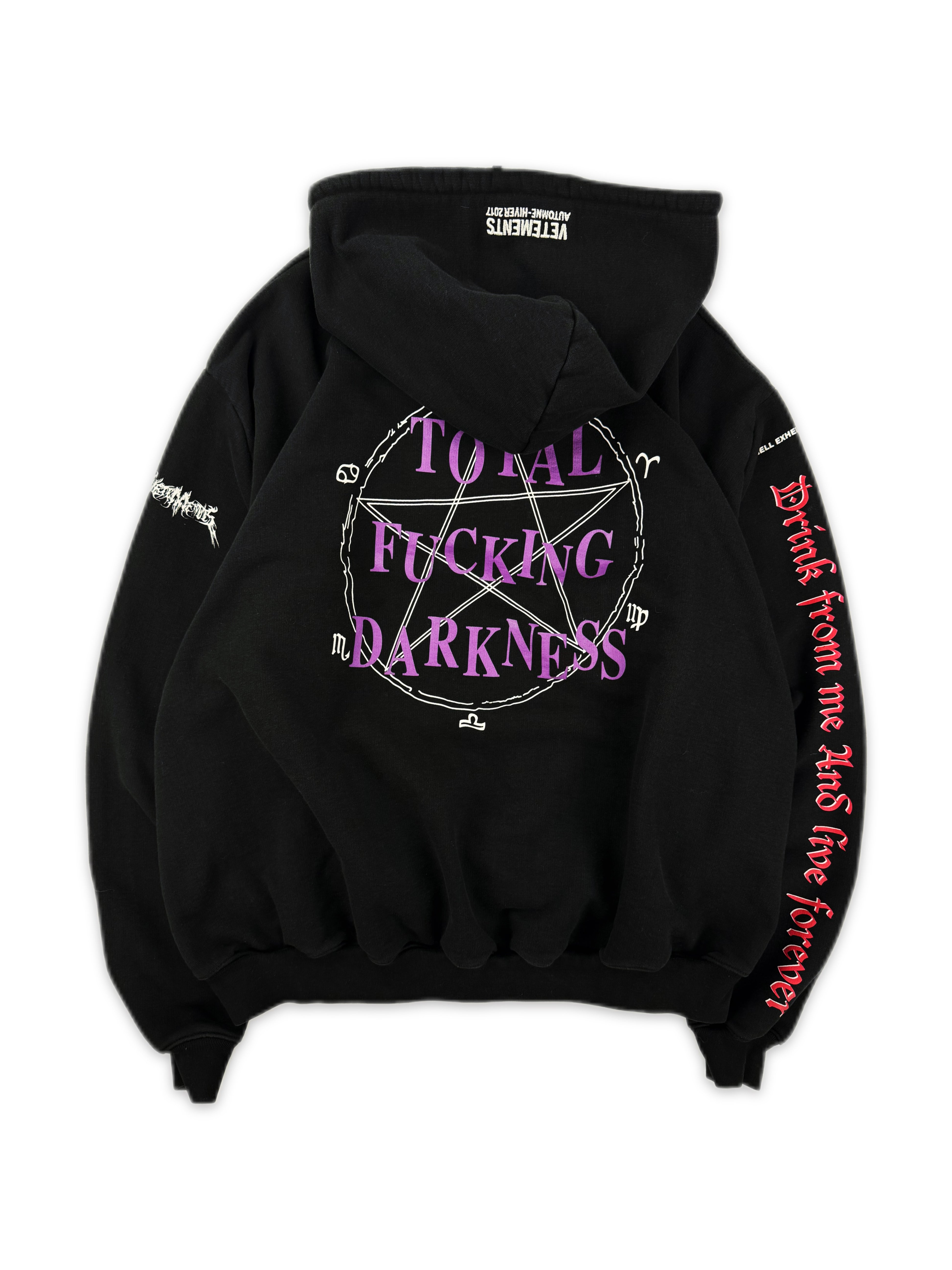 AW17 Vetements Homme ‘Total Fucking Darkness’ Pentagram Hoodie