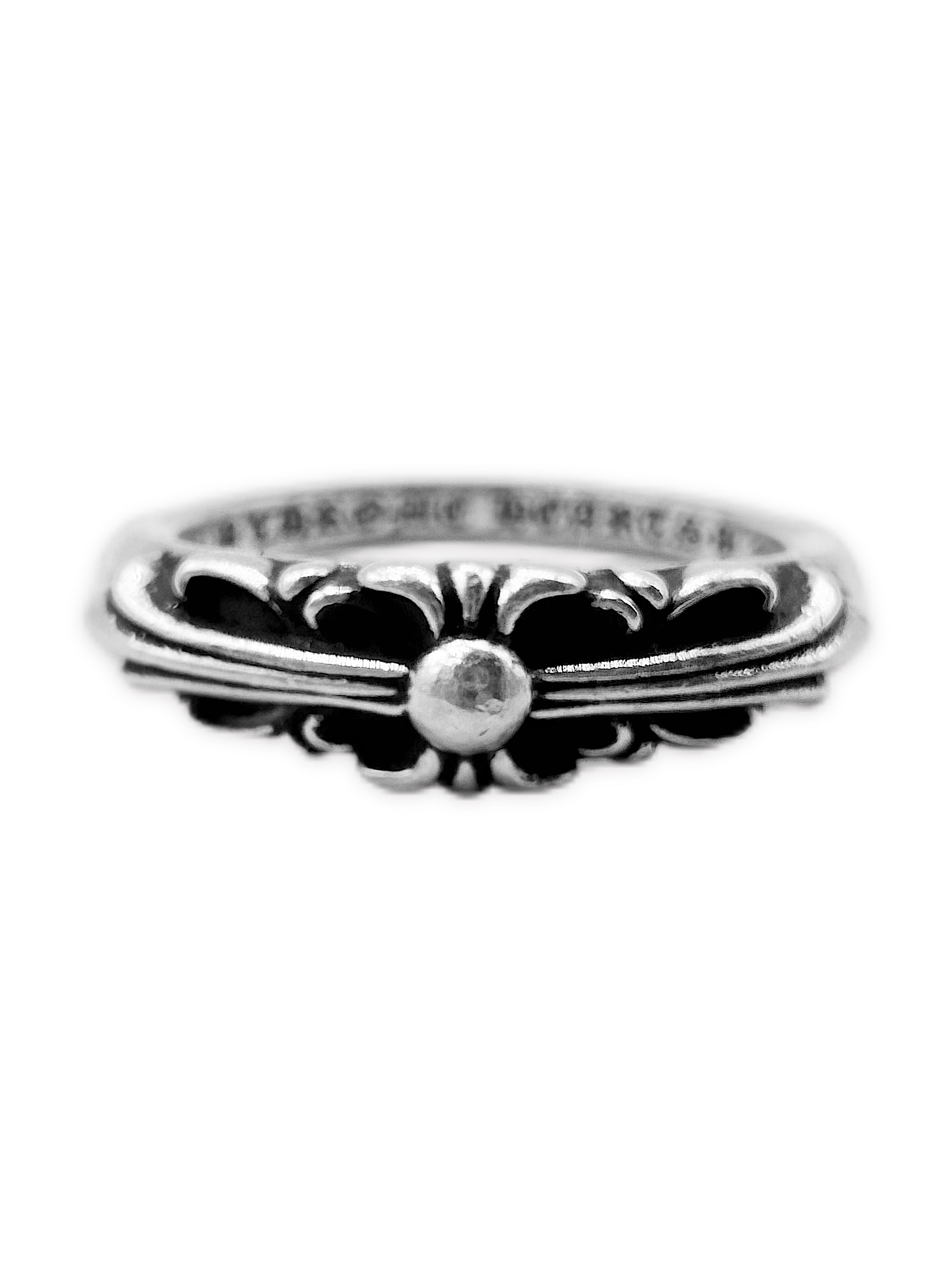 Chrome Hearts Mini Floral .925 Silver Etched Ring