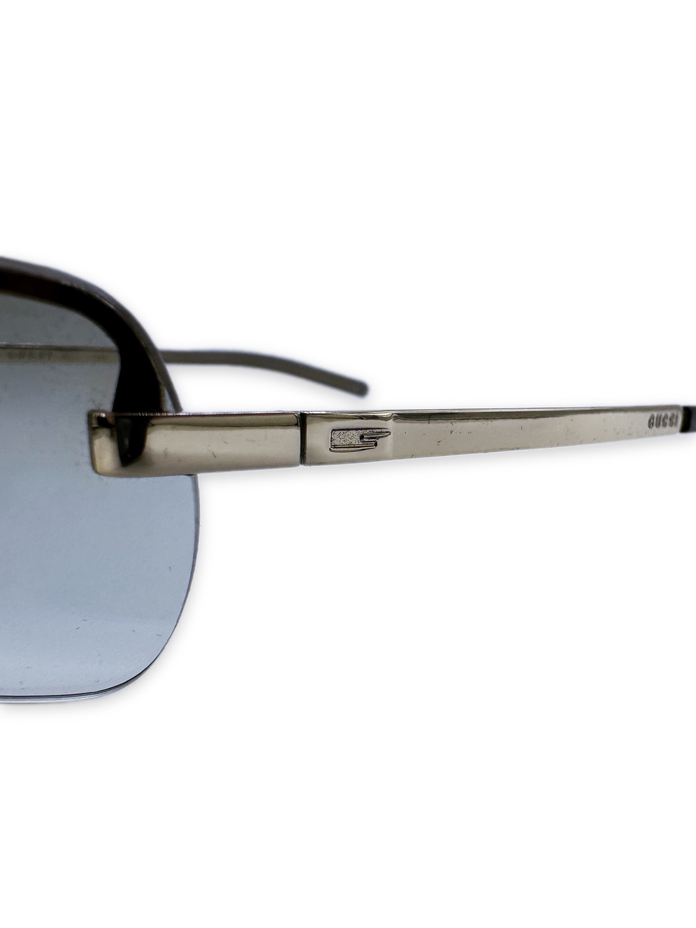00s Gucci Blue Tint Rimless Sunglasses