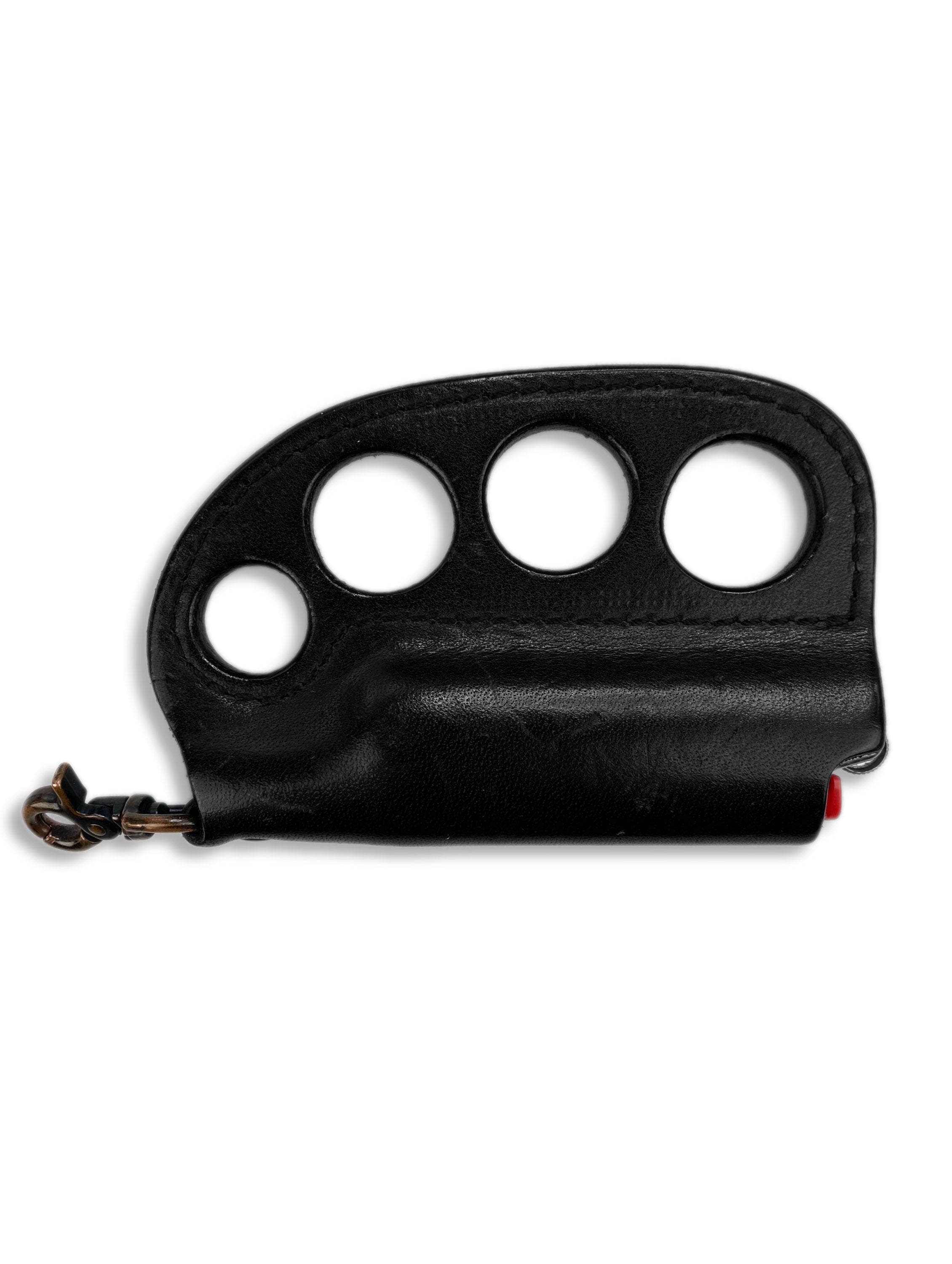 Blackmeans Leather Brass Knuckles Duster Lighter holder