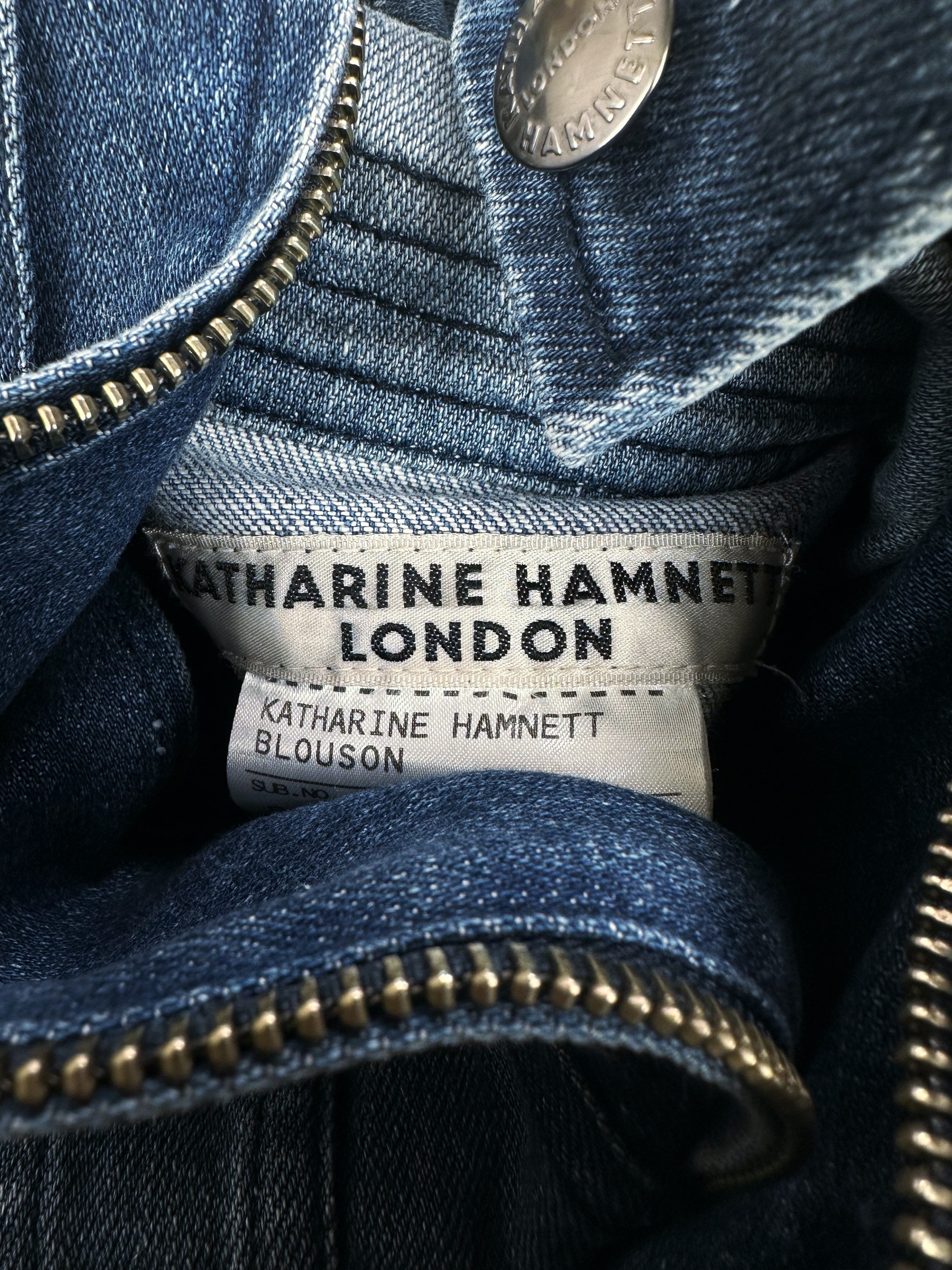 00s Katharine Hamnett Blue Wash Denim Trucker Jacket