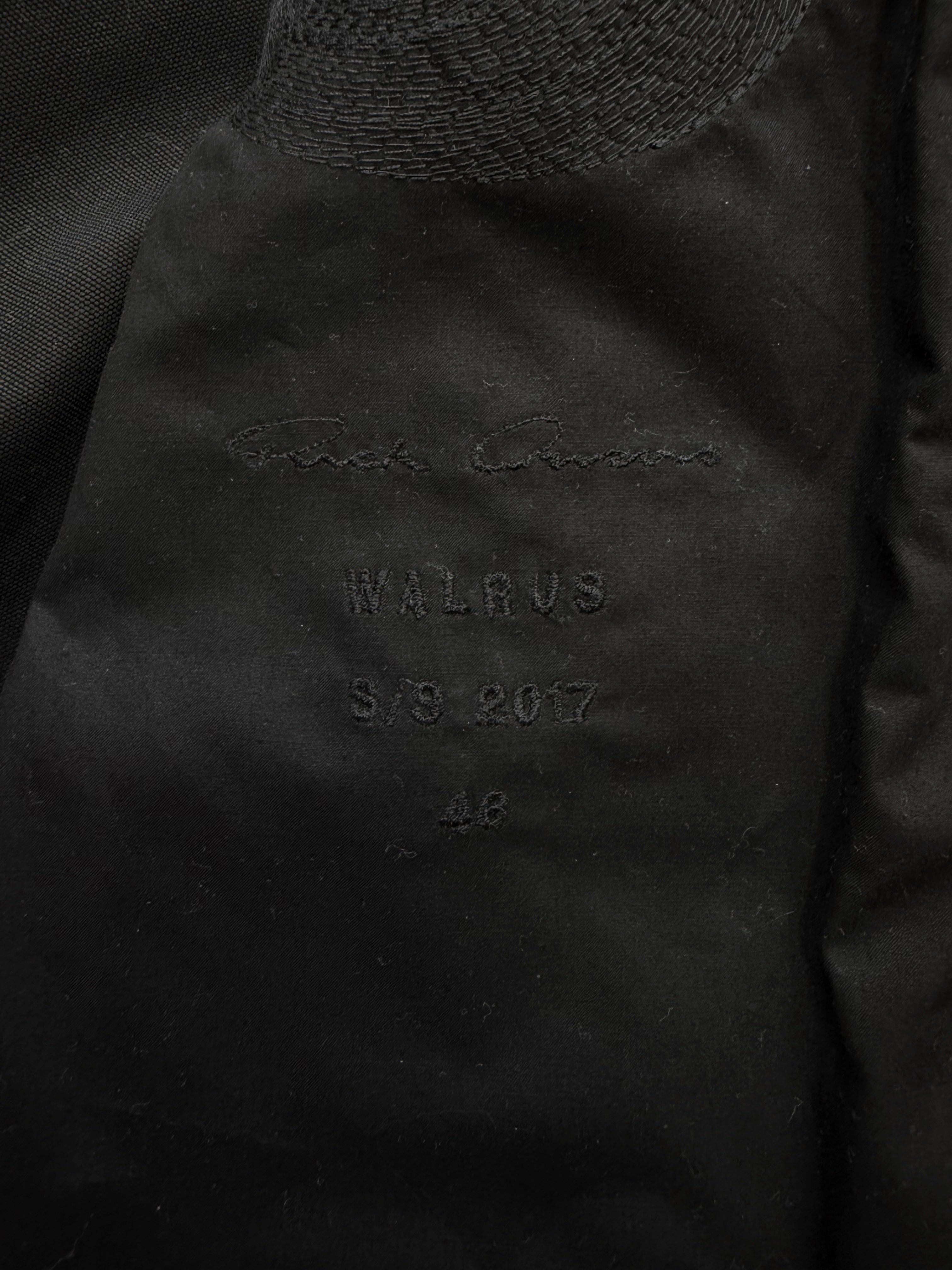 SS17 Rick Owens ‘Walrus’ Patchwork Black Bomber Jacket
