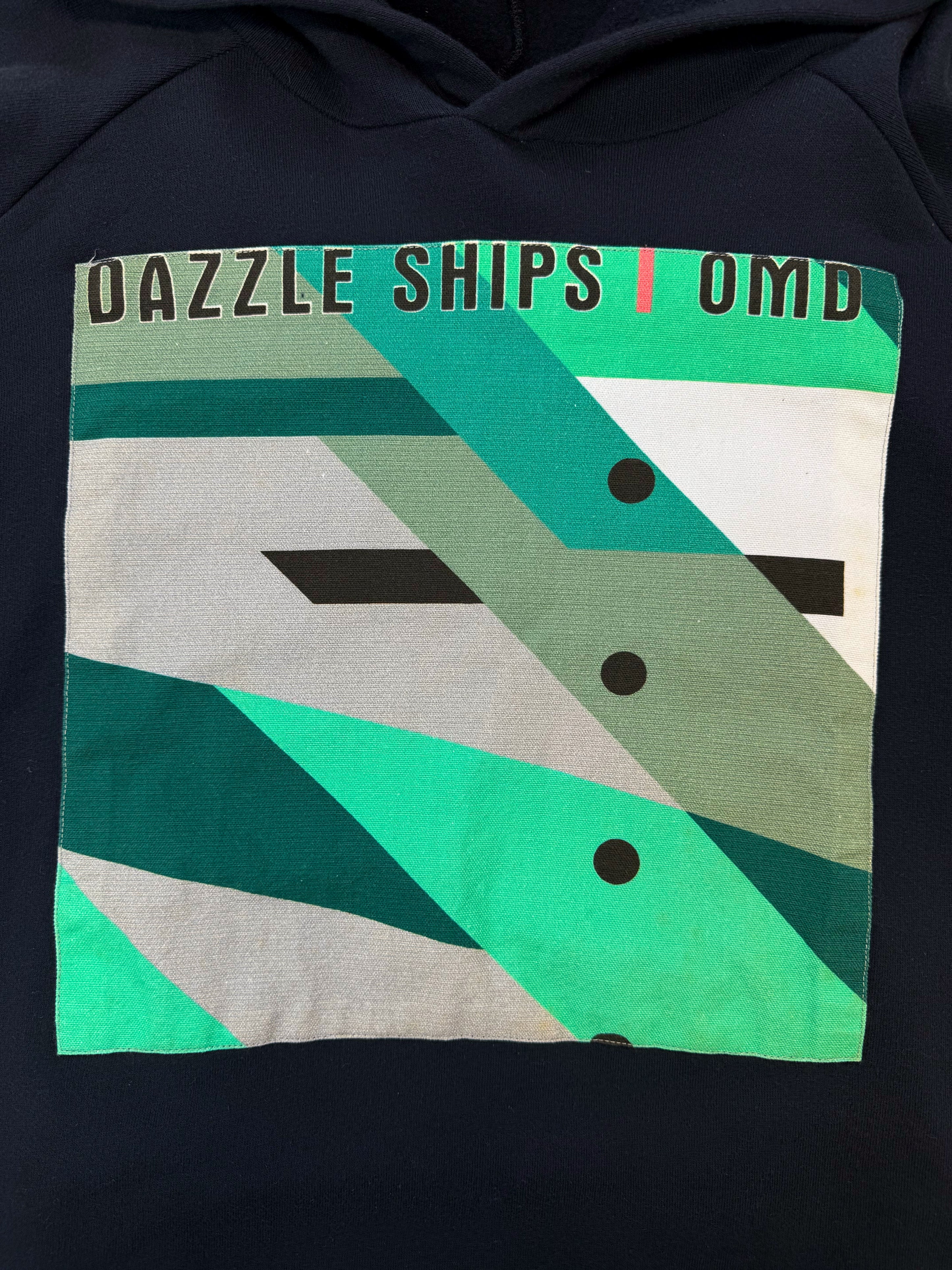 AW03 Raf Simons ‘Dazzle Ships’ Closer Raglan Navy Blue Hoodie
