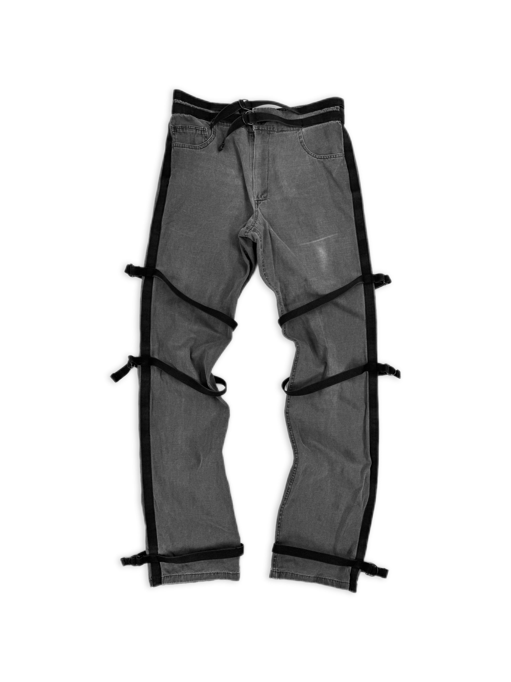 SS03 Raf Simons ‘Consumed’ Bondage Strap Grey D-Ring Pants