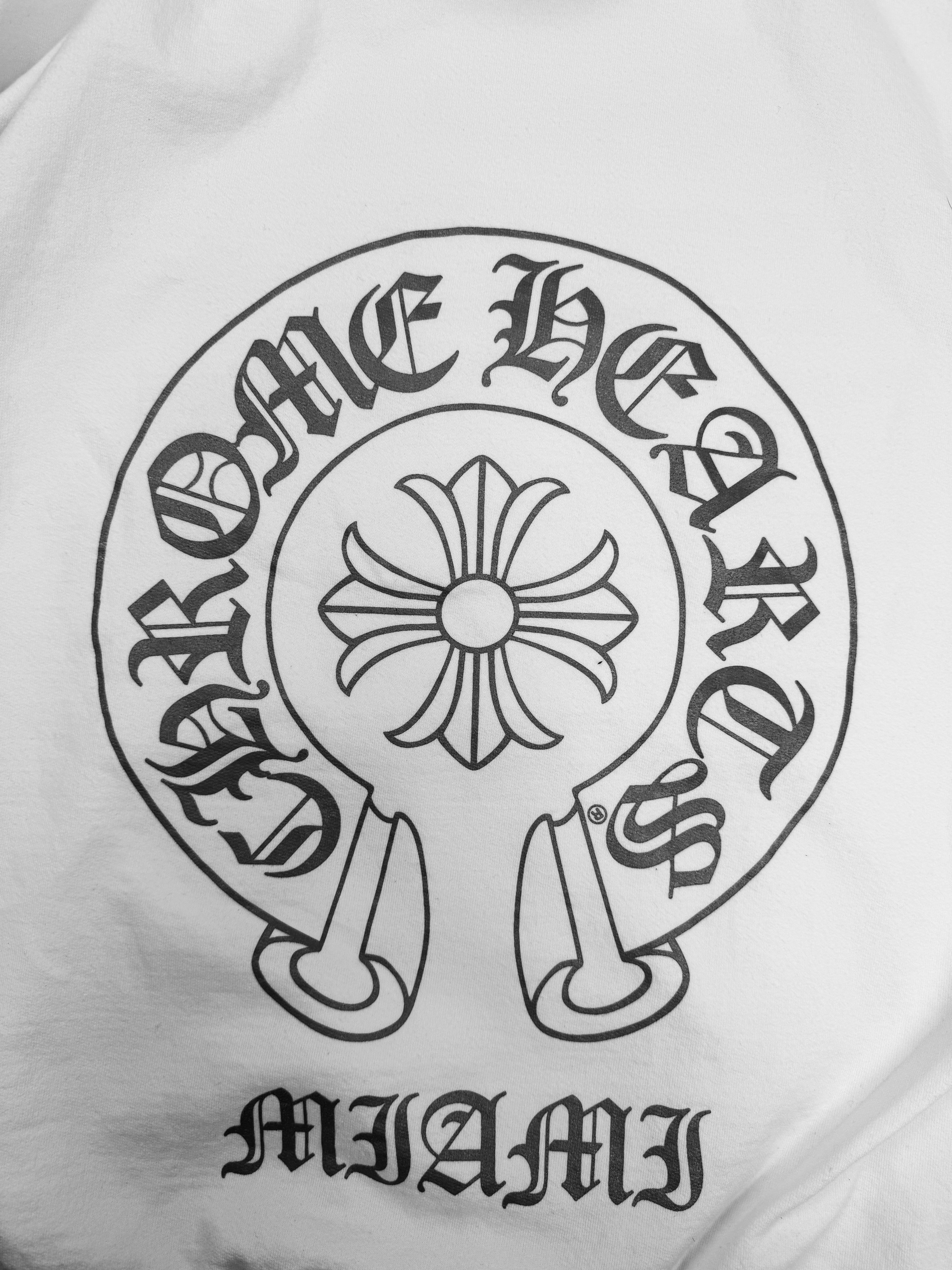 Chrome Hearts Miami Exclusive Horseshoe Logo White Hoodie