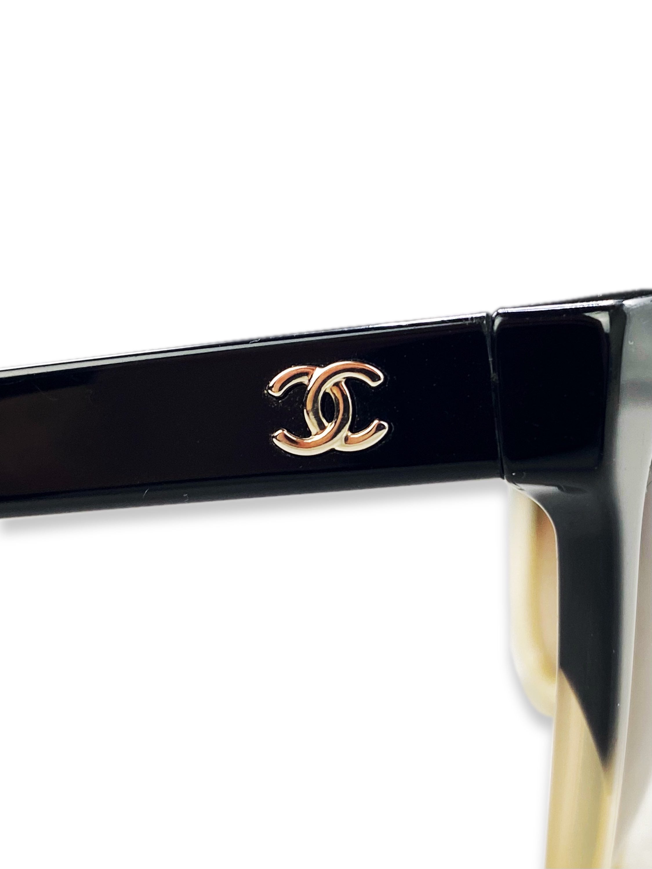 Chanel ‘CC’ Logo Rounded Gradient Tint Sunglasses