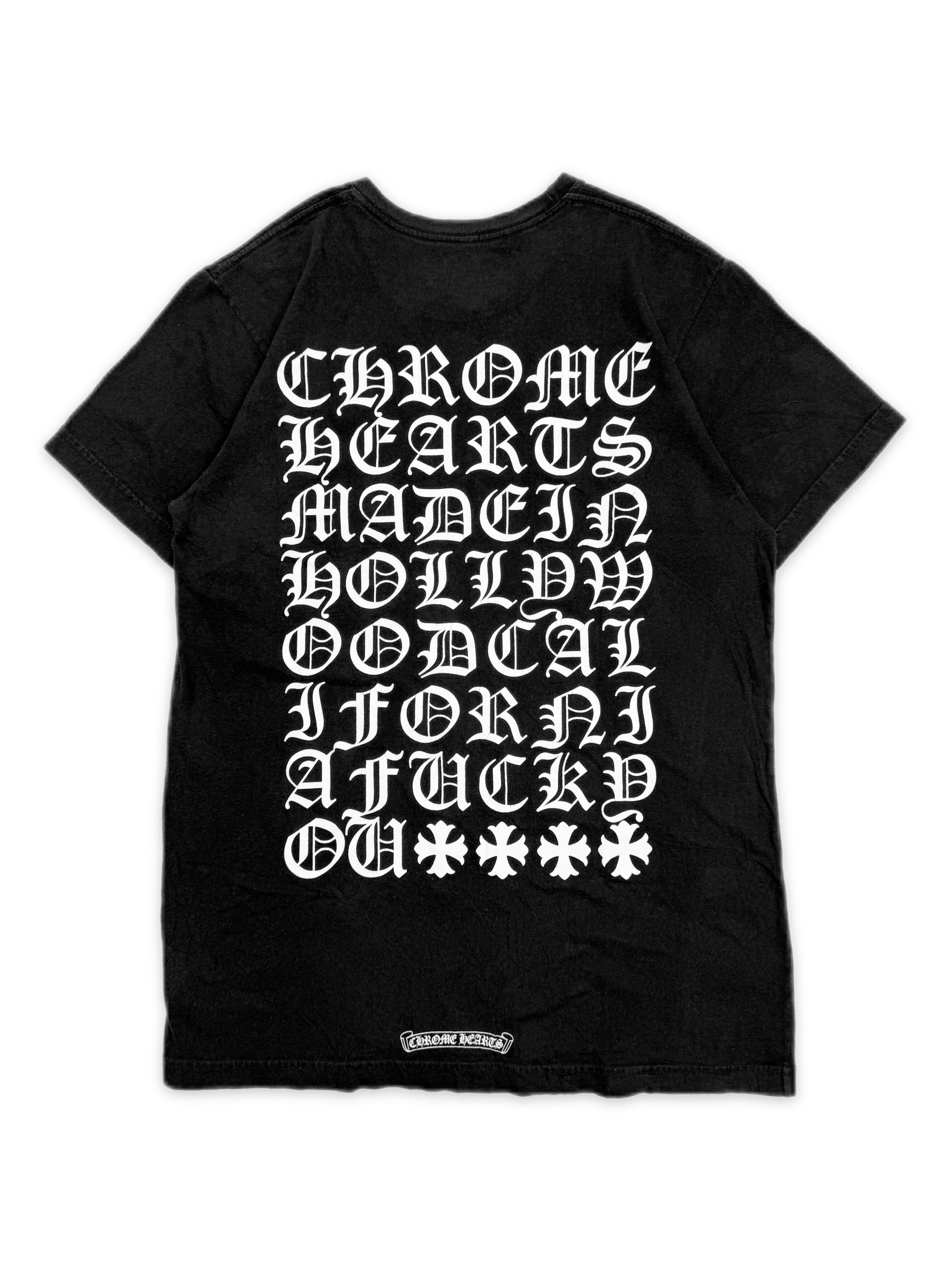 Chrome Hearts Hollywood Exclusive Eye Chart Black Script T-Shirt