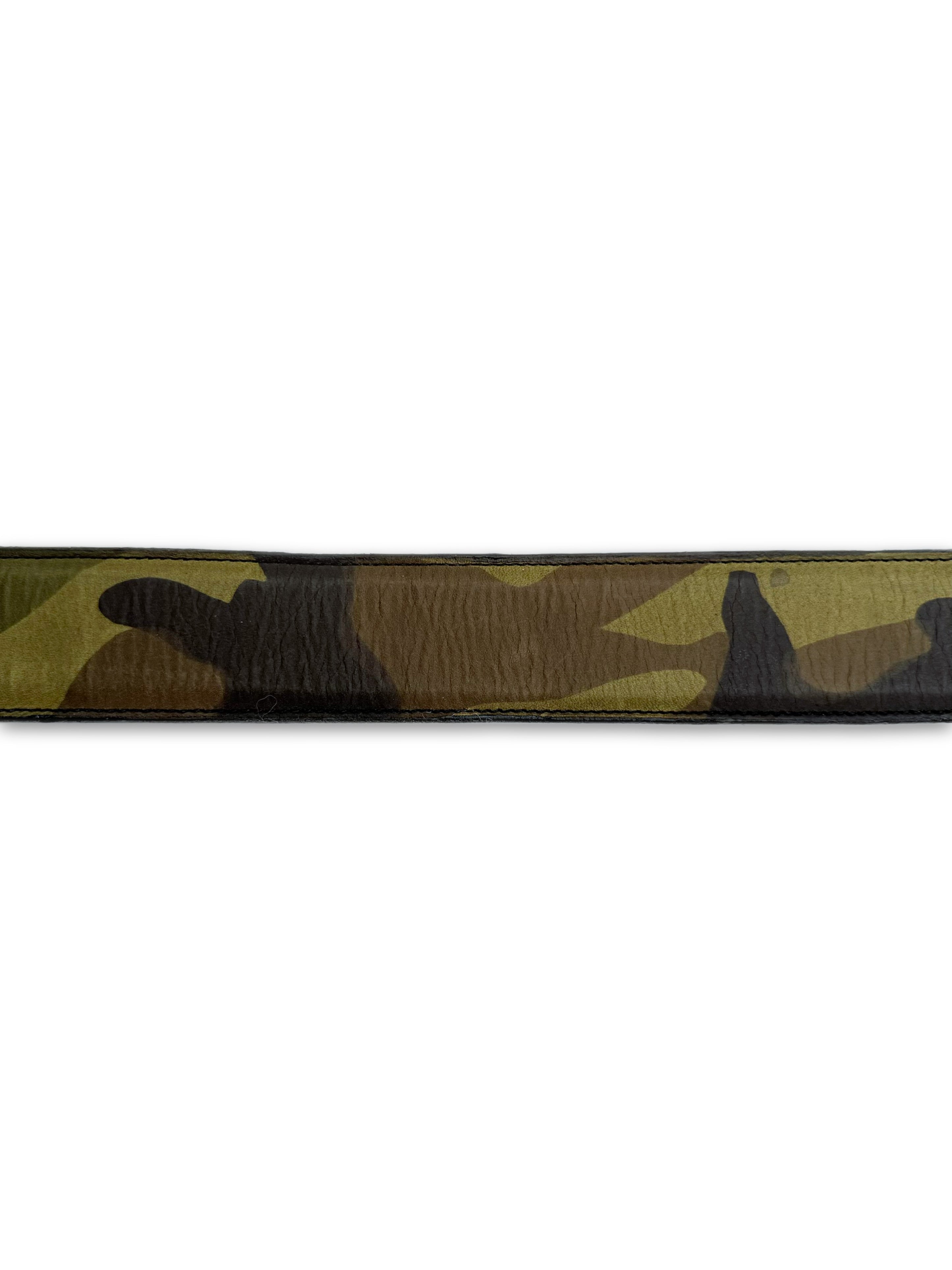 Chrome Hearts Green Camouflage Leather ‘Gunslinger’ .925 Silver Belt