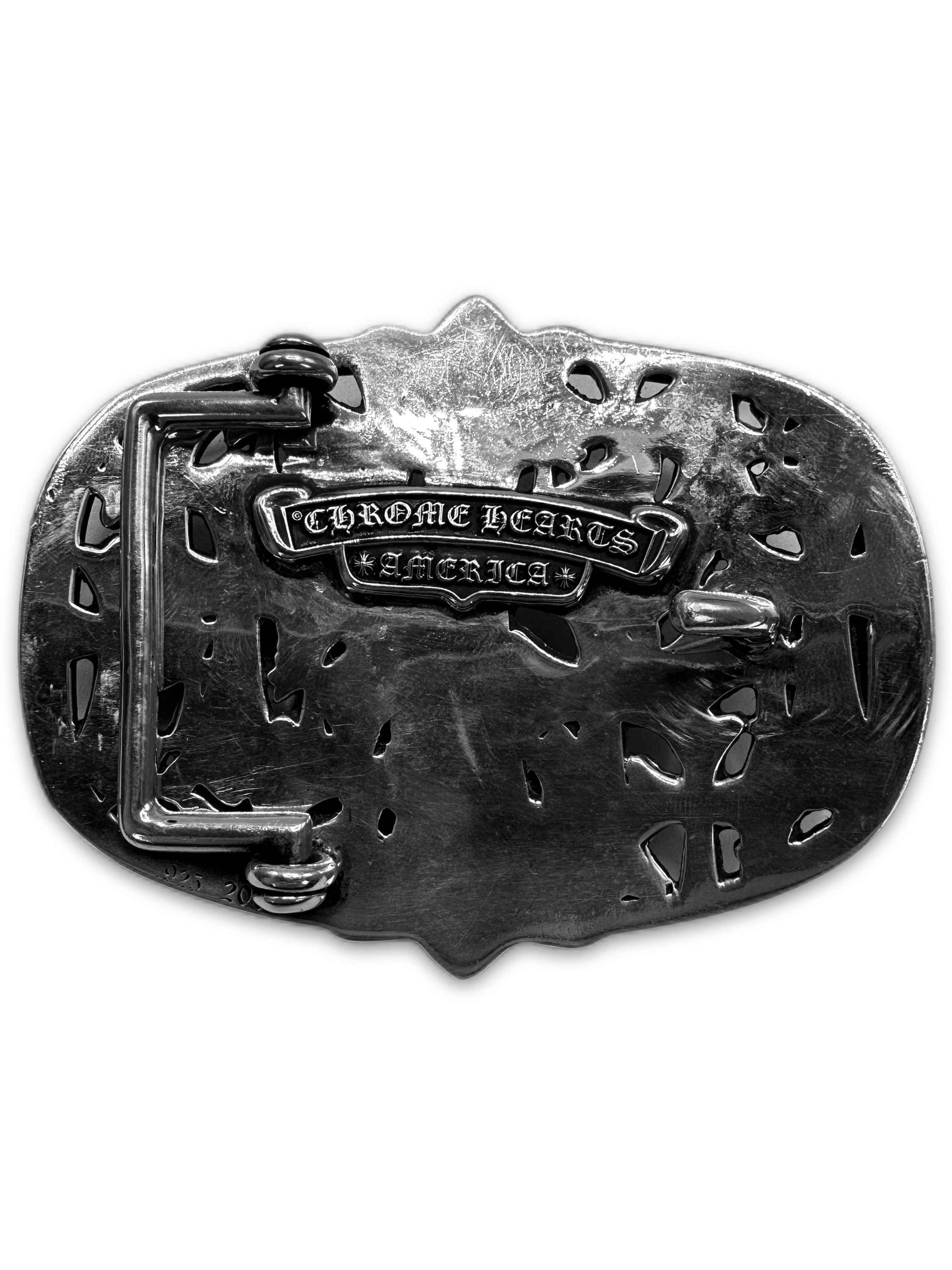 Chrome Hearts ‘Cemetery’ .925 Silver Multi Cross Belt Buckle