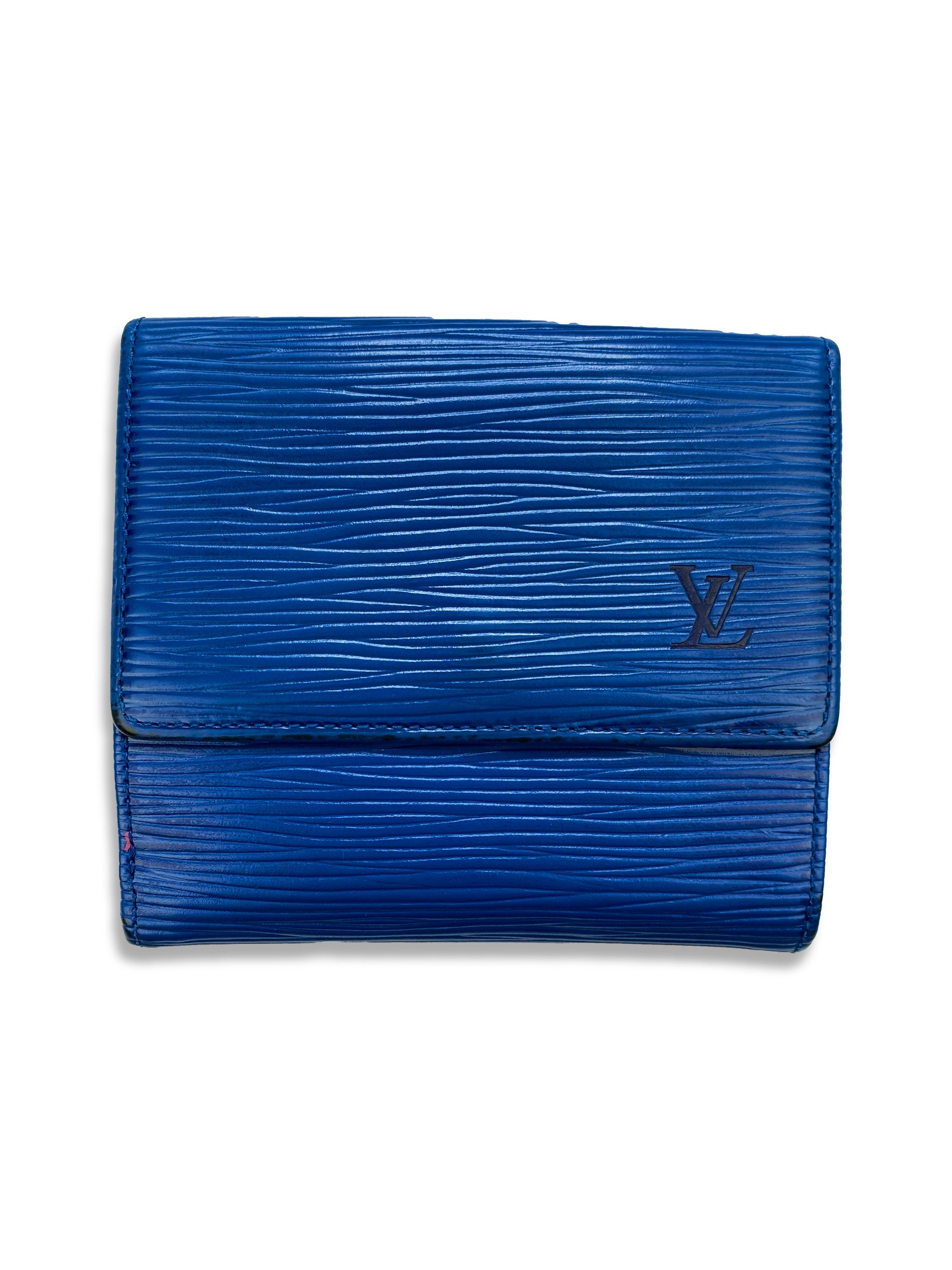 Louis Vuitton Epi Royal Blue Embossed LV Logo Wallet