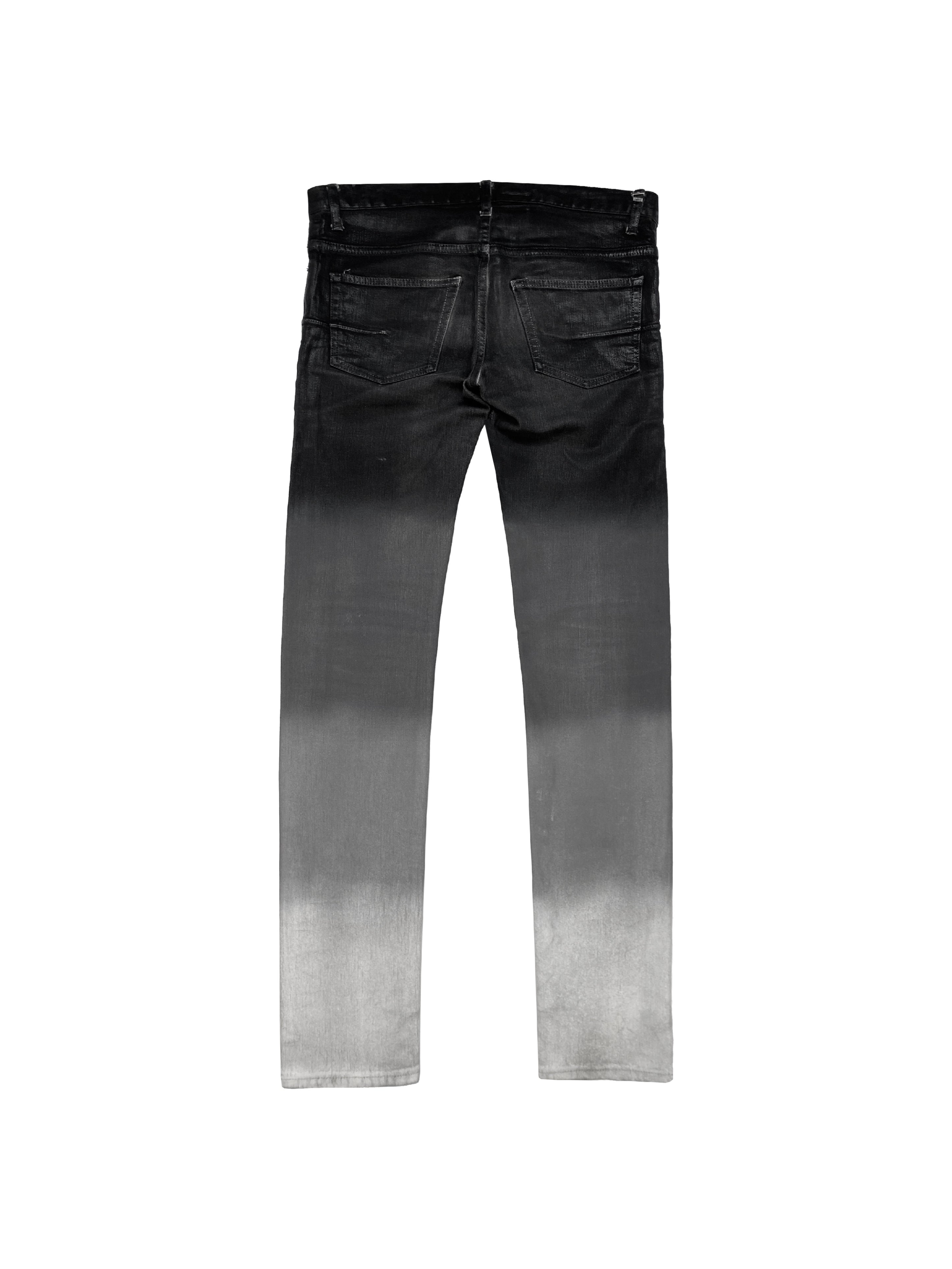 Dior by Hedi Slimane Gradient Dip-Dye Waxed Skinny Denim