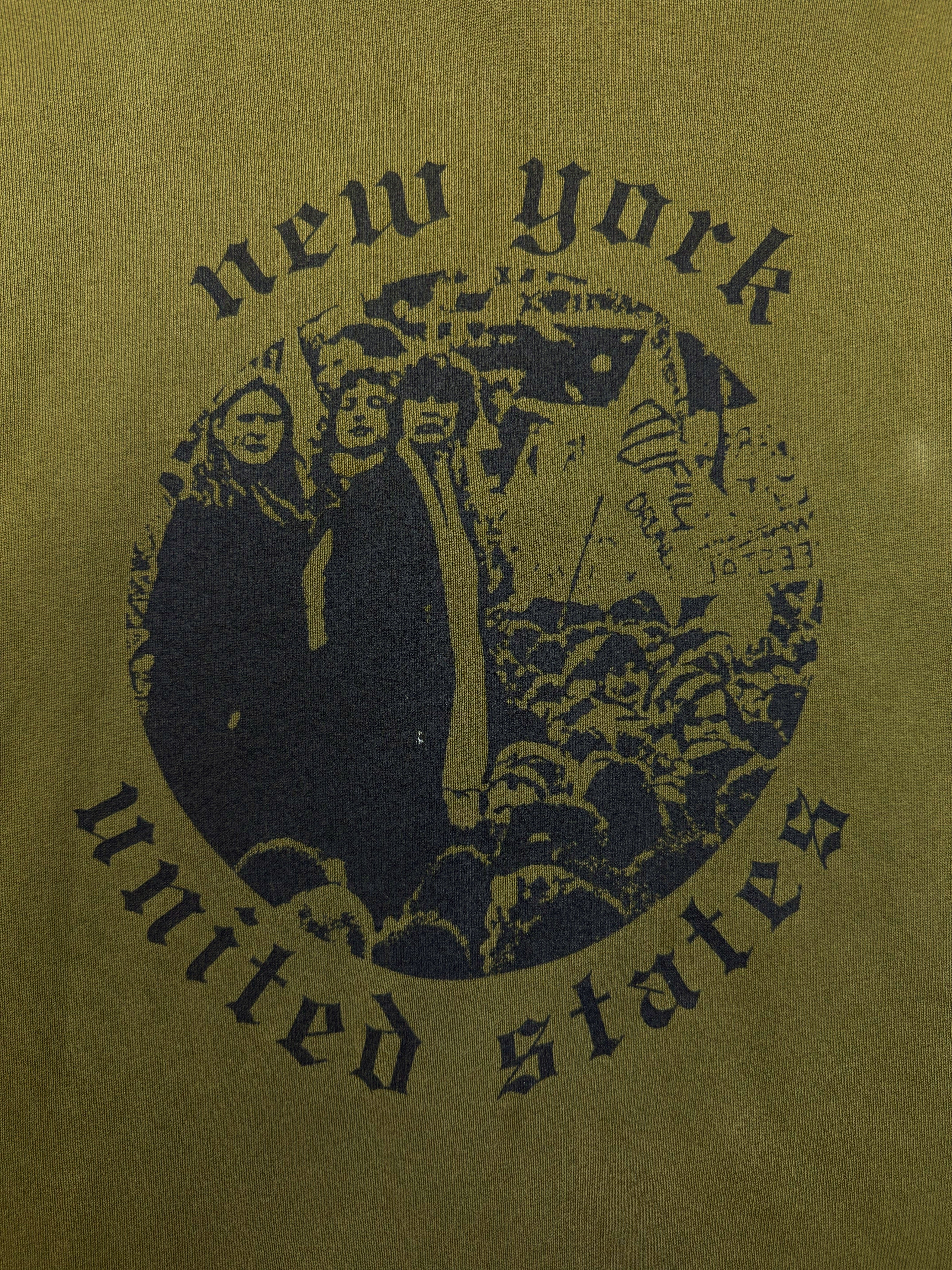 AW01 Raf Simons Riot Riot Riot ‘New York’ Olive OS Hoodie