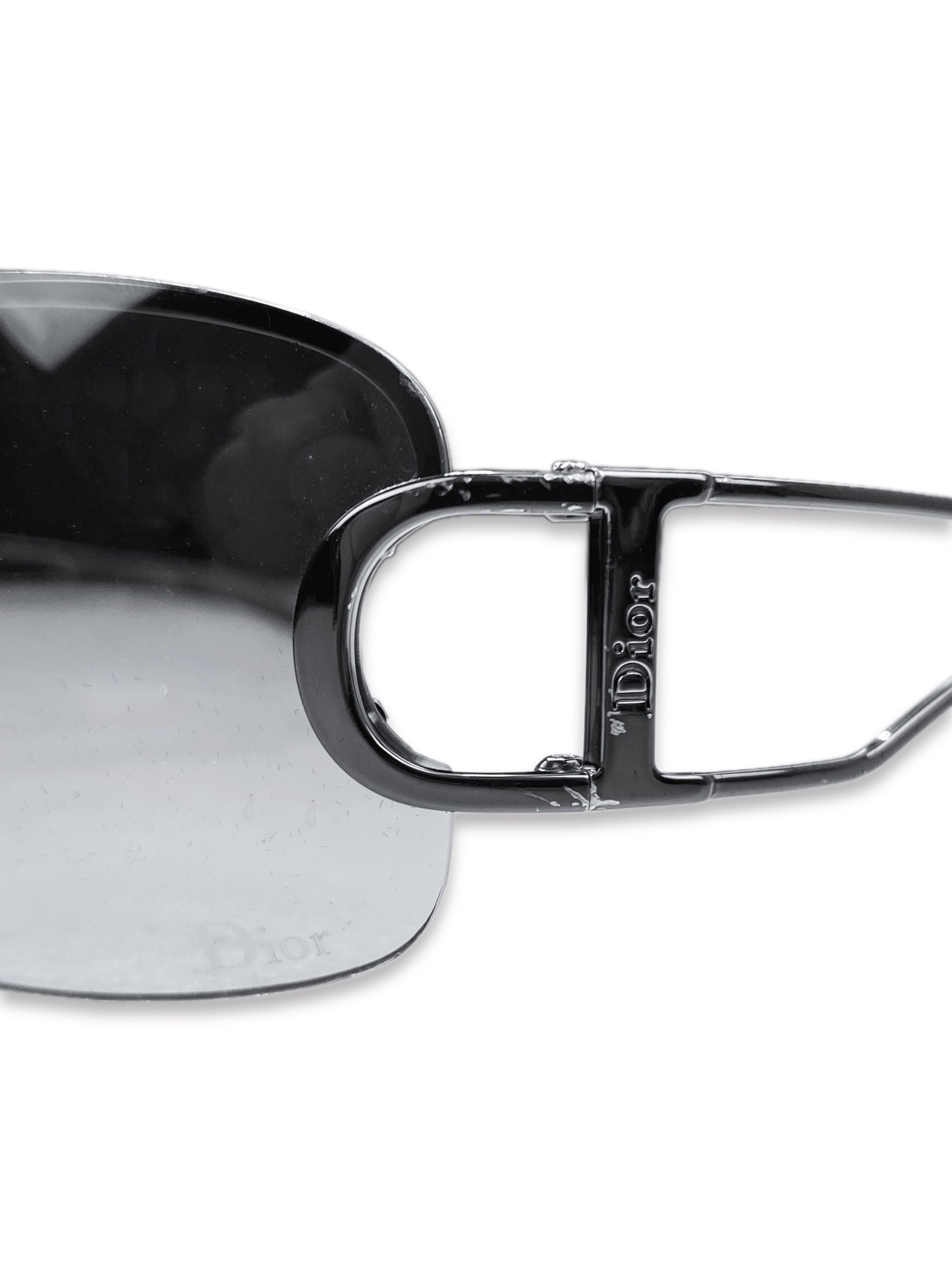 Dior Rimless Gradient Tint Metallic ‘D’ Logo Sunglasses