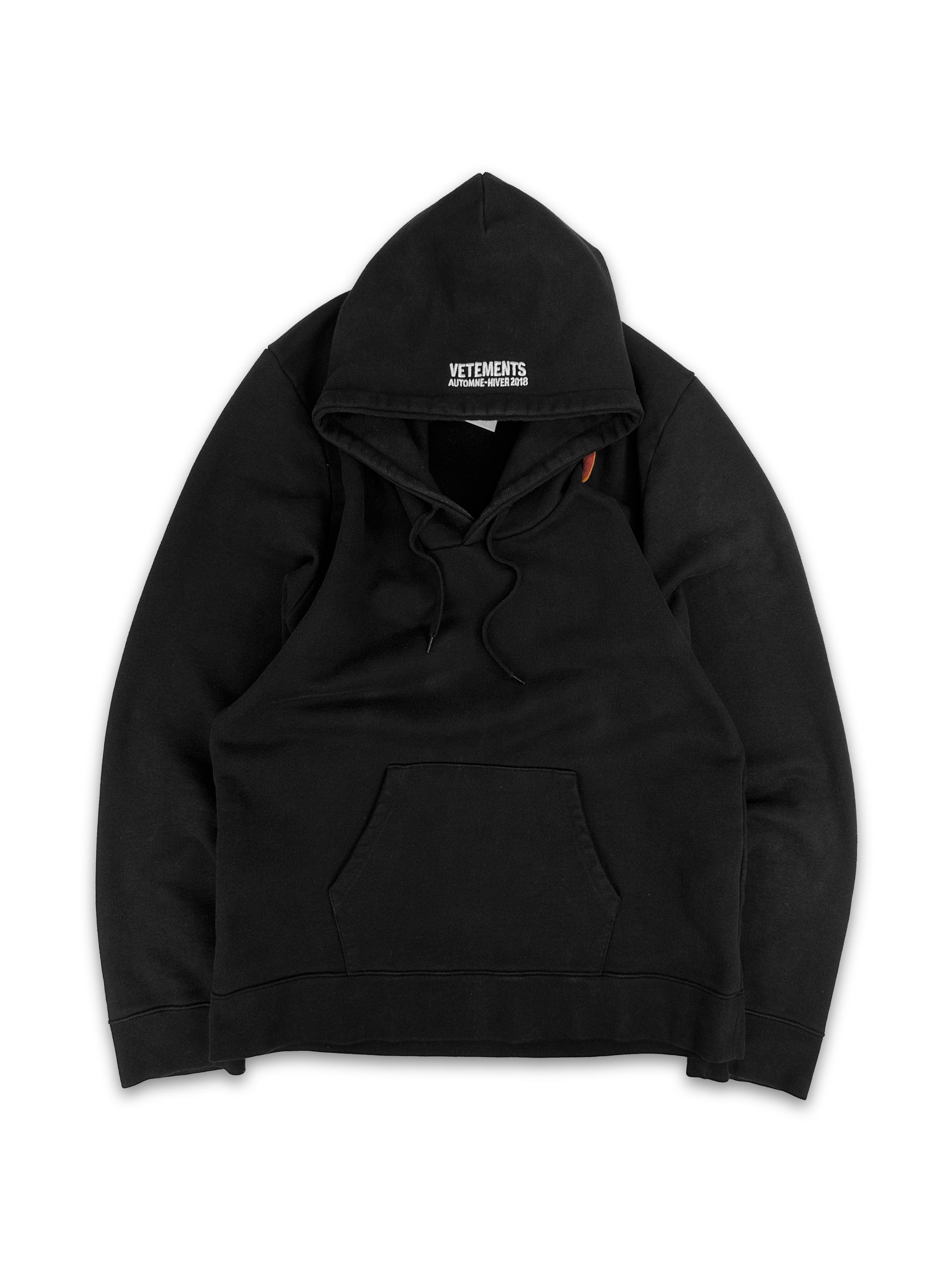 AW18 Vetements Femme ‘Misplaced’ Logo Black Hoodie