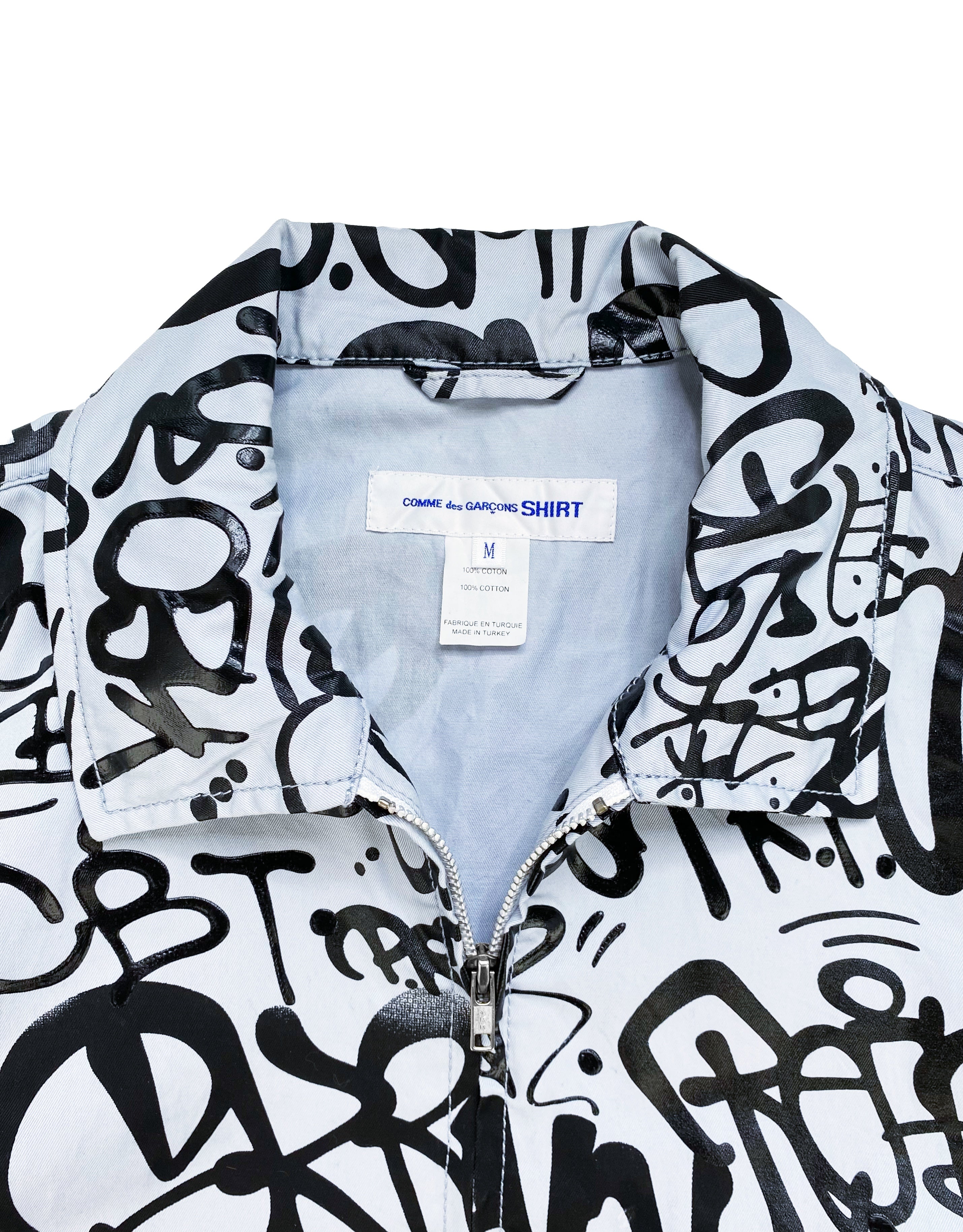 Comme Des Garçons Shirt Graffiti Full Print Collared Jacket