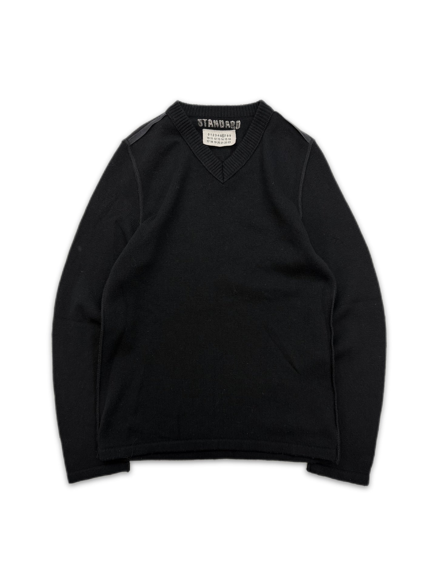 2001 Maison Margiela ‘Standard’ V-Neck Black Knitted Sweater