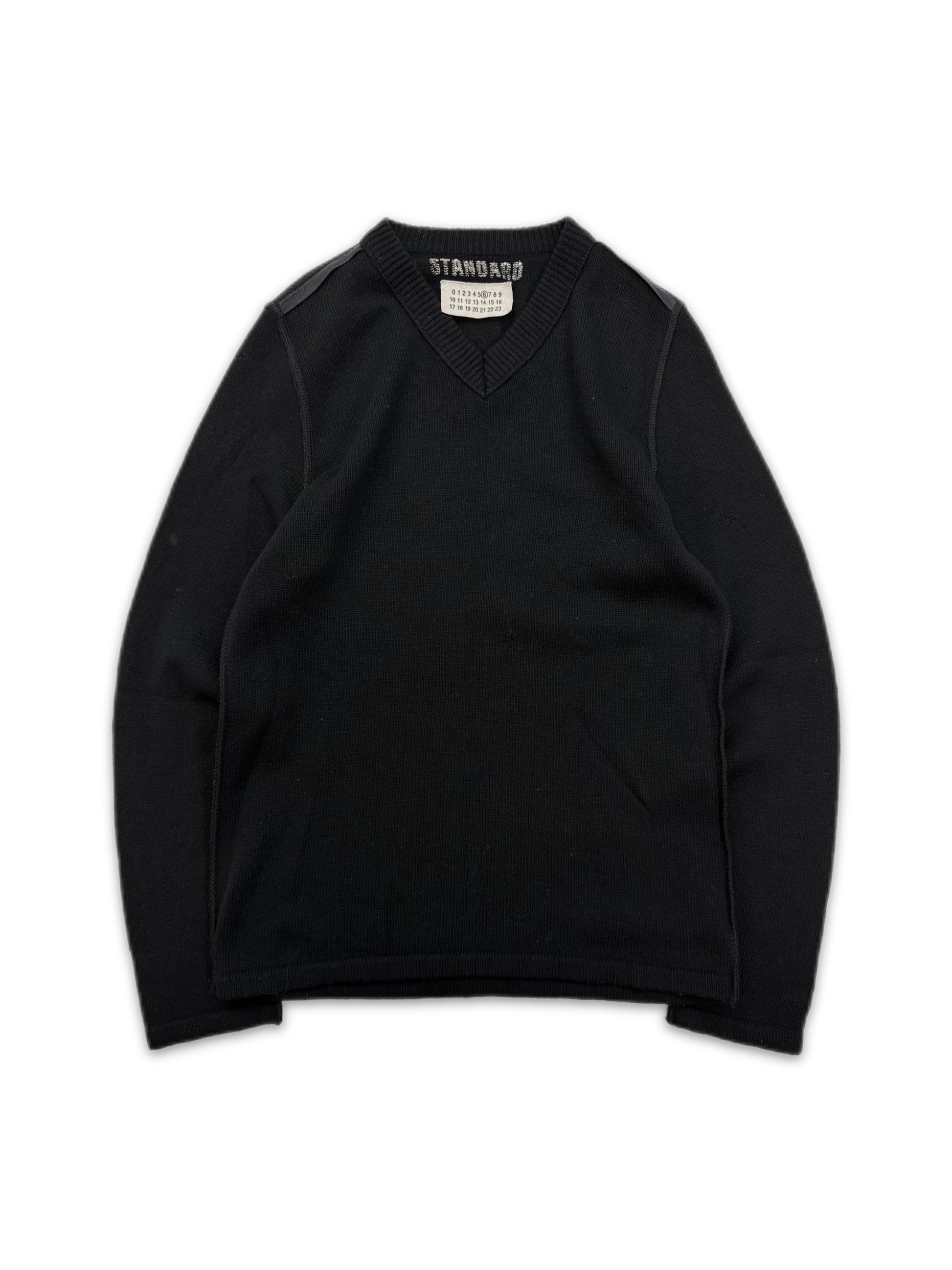 2001 Maison Margiela ‘Standard’ V-Neck Black Knitted Sweater