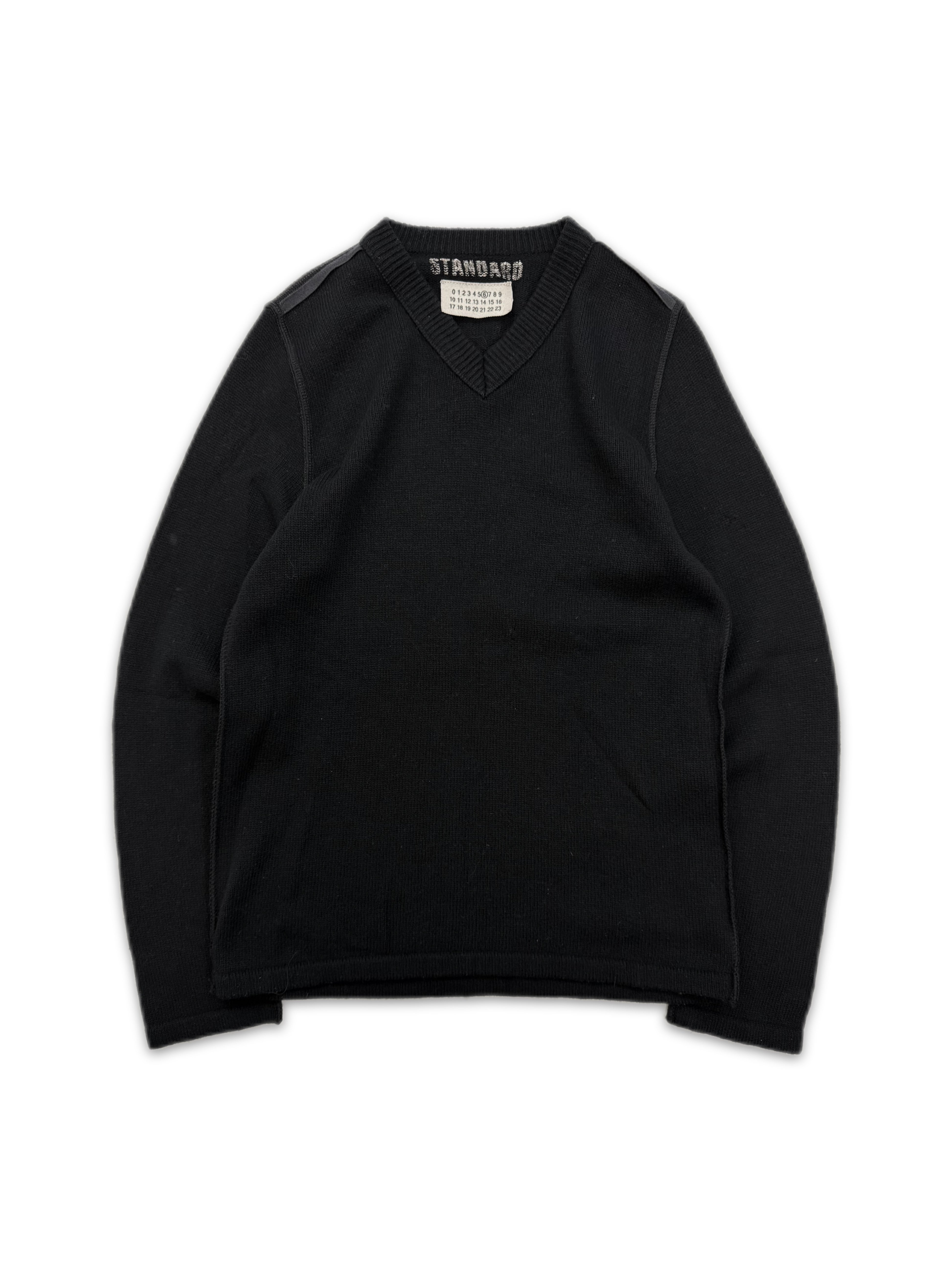 2001 Maison Margiela ‘Standard’ V-Neck Black Knitted Sweater