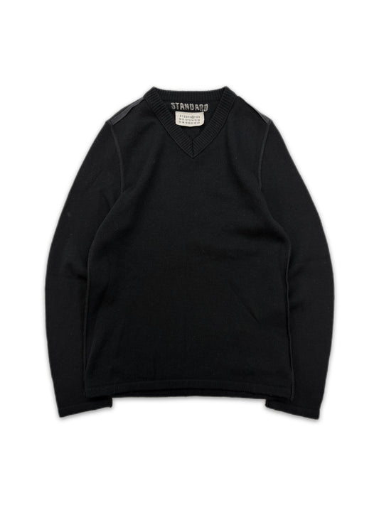2001 Maison Margiela ‘Standard’ V-Neck Black Knitted Sweater