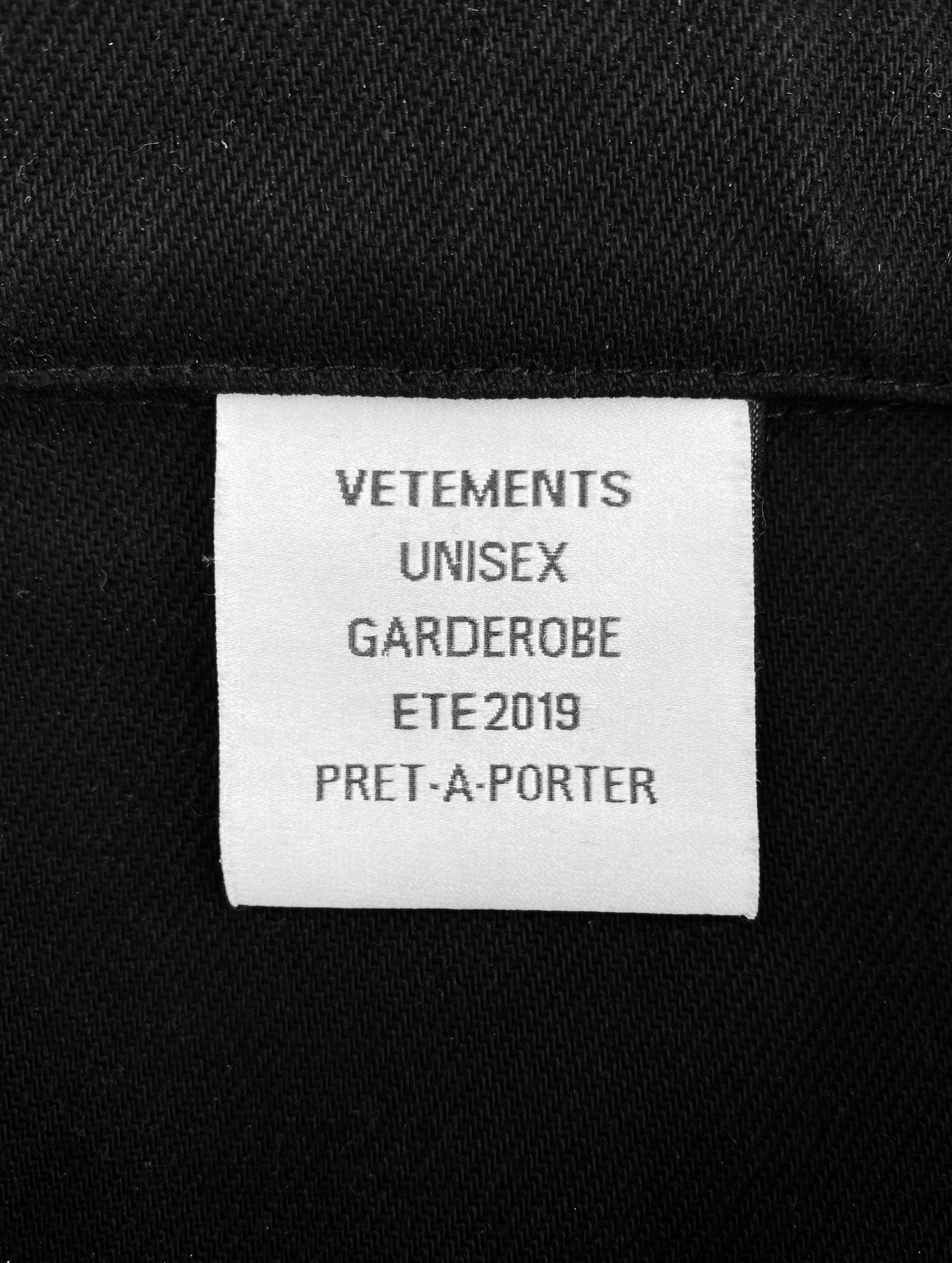 SS19 Vetements “Forgive Us” Embroidered Short-sleeve Shirt