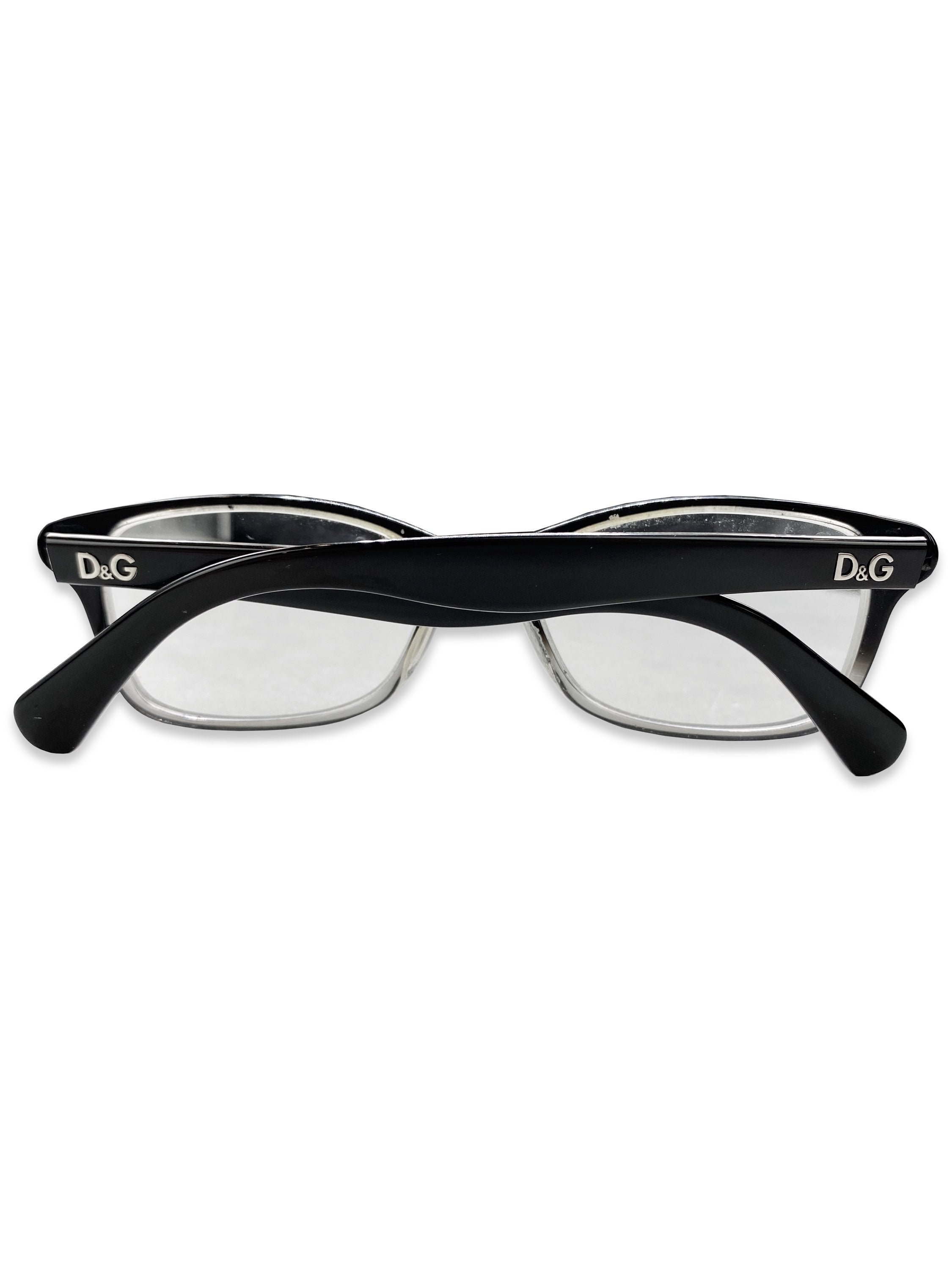 Dolce &amp; Gabbana Ombré Black Metallic “D&amp;G” Glasses Frames