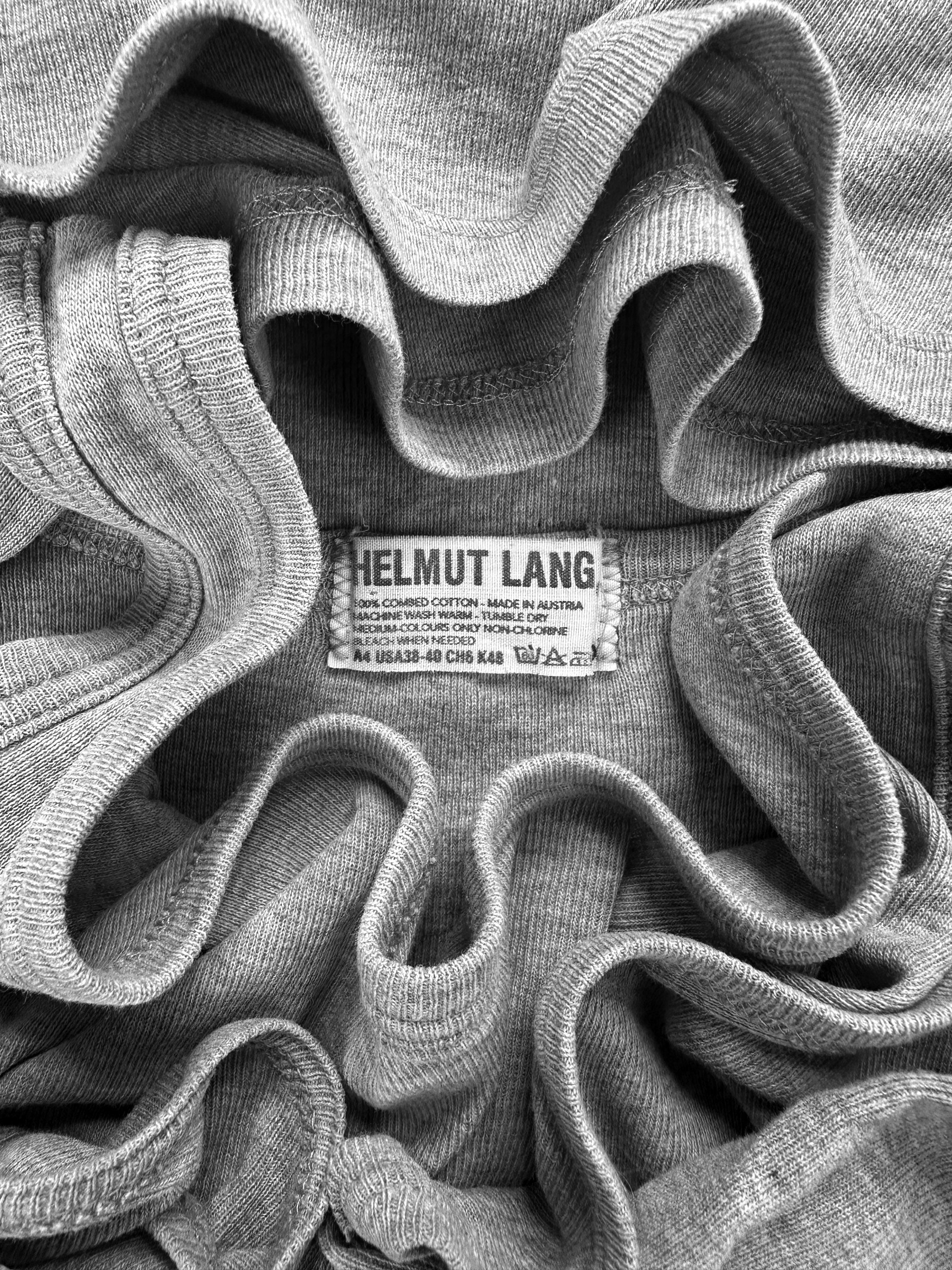 SS99 Helmut Lang Grey Ribbed Wife Beater Tank-top