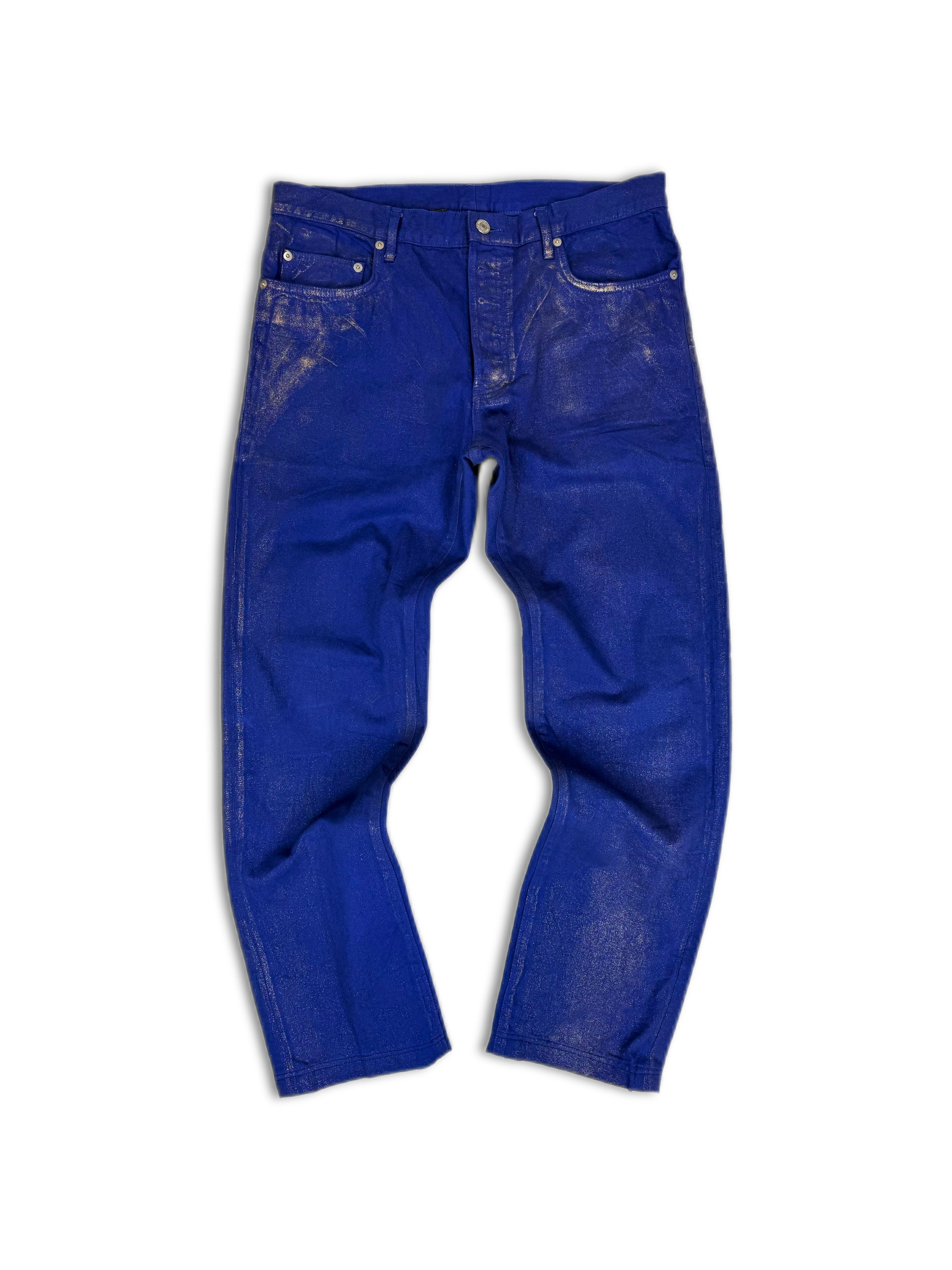 SS09 Dior Homme ‘Planisphère’ Gold Luster Waxed Blue Denim