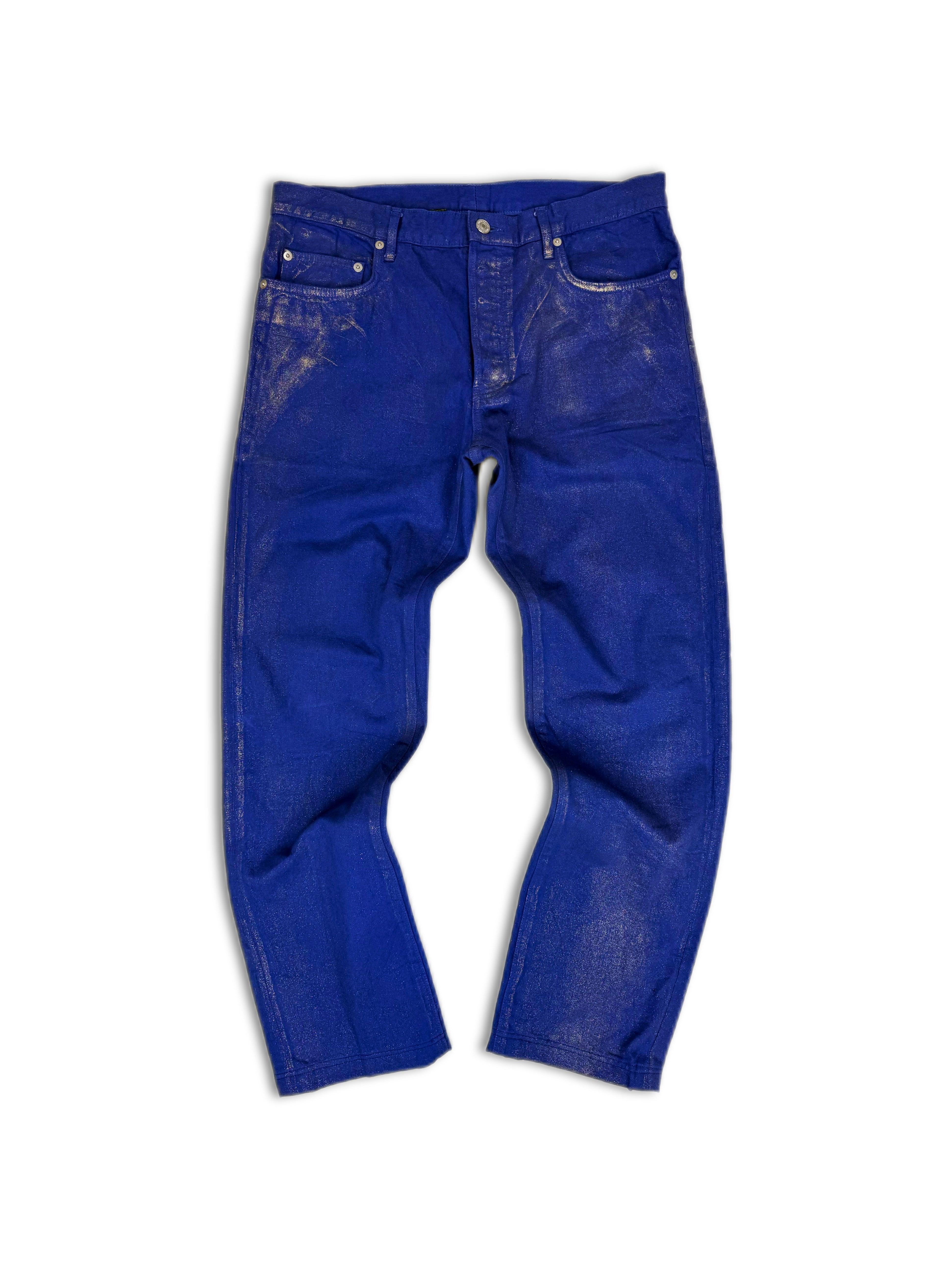 SS09 Dior Homme ‘Planisphère’ Gold Luster Waxed Blue Denim