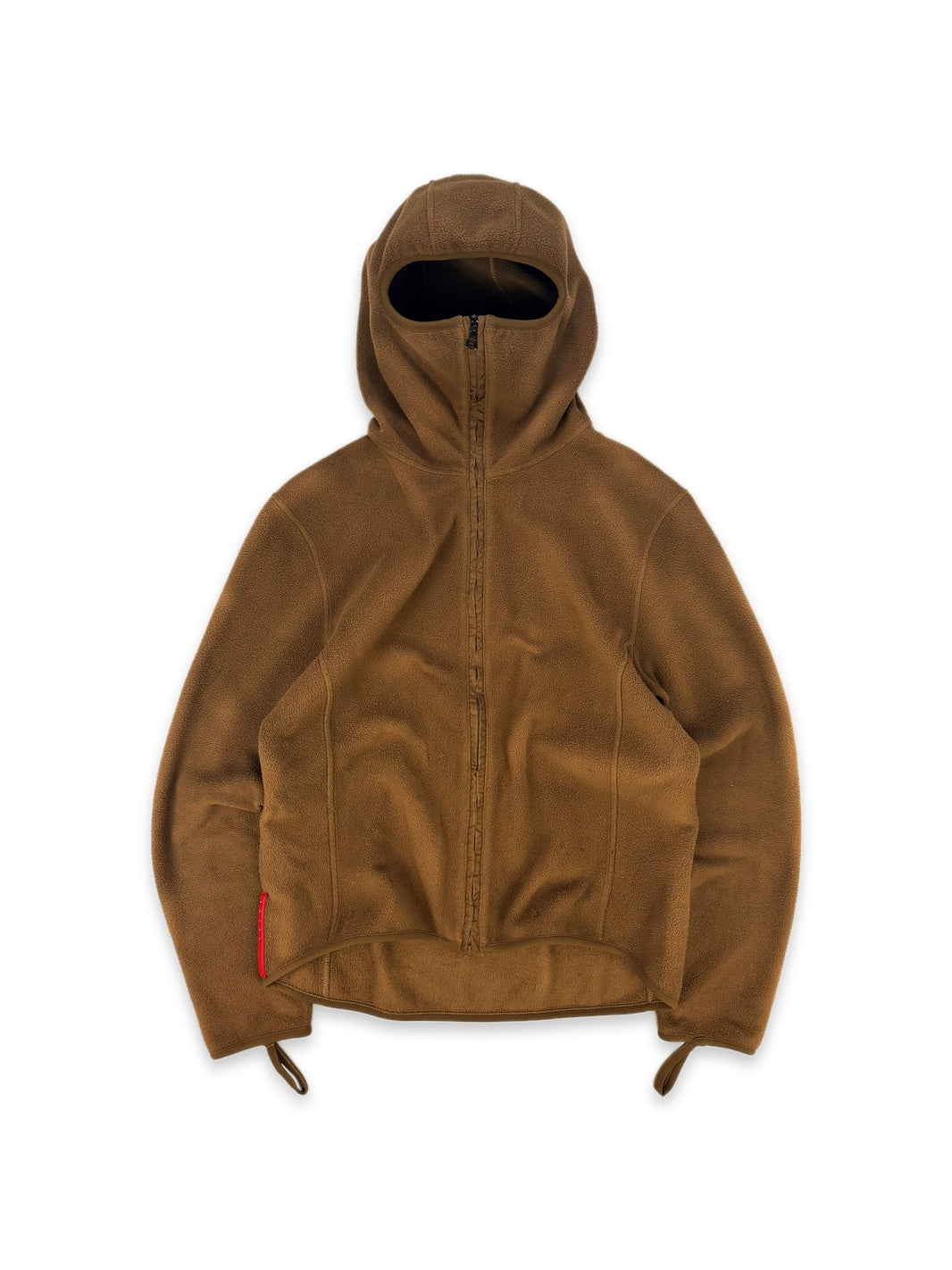 AW99 Prada Sport ‘Ninja’ Tan Full-Zip Hooded Mask Fleece Jacket
