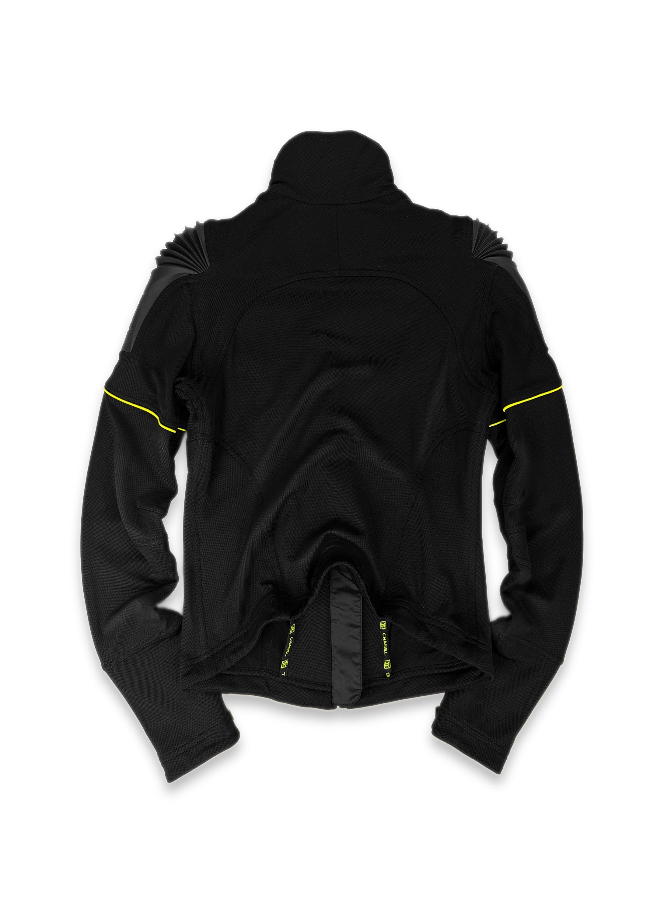 2004 Chanel Sport ‘Ski’ Black Logo Neon Full-zip Jacket