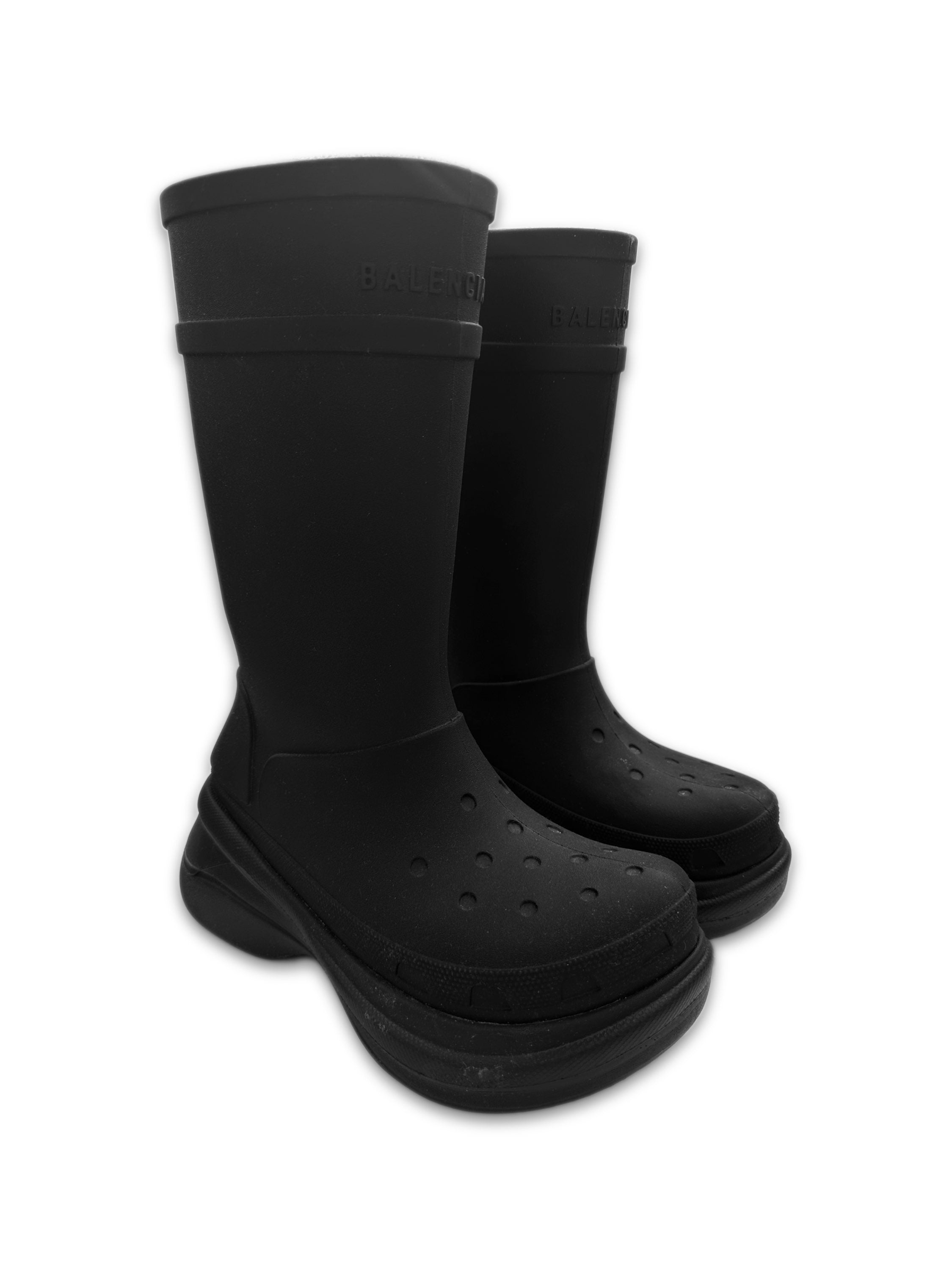 Balenciaga x Crocs Black Hi-top Rubber Rain Boots