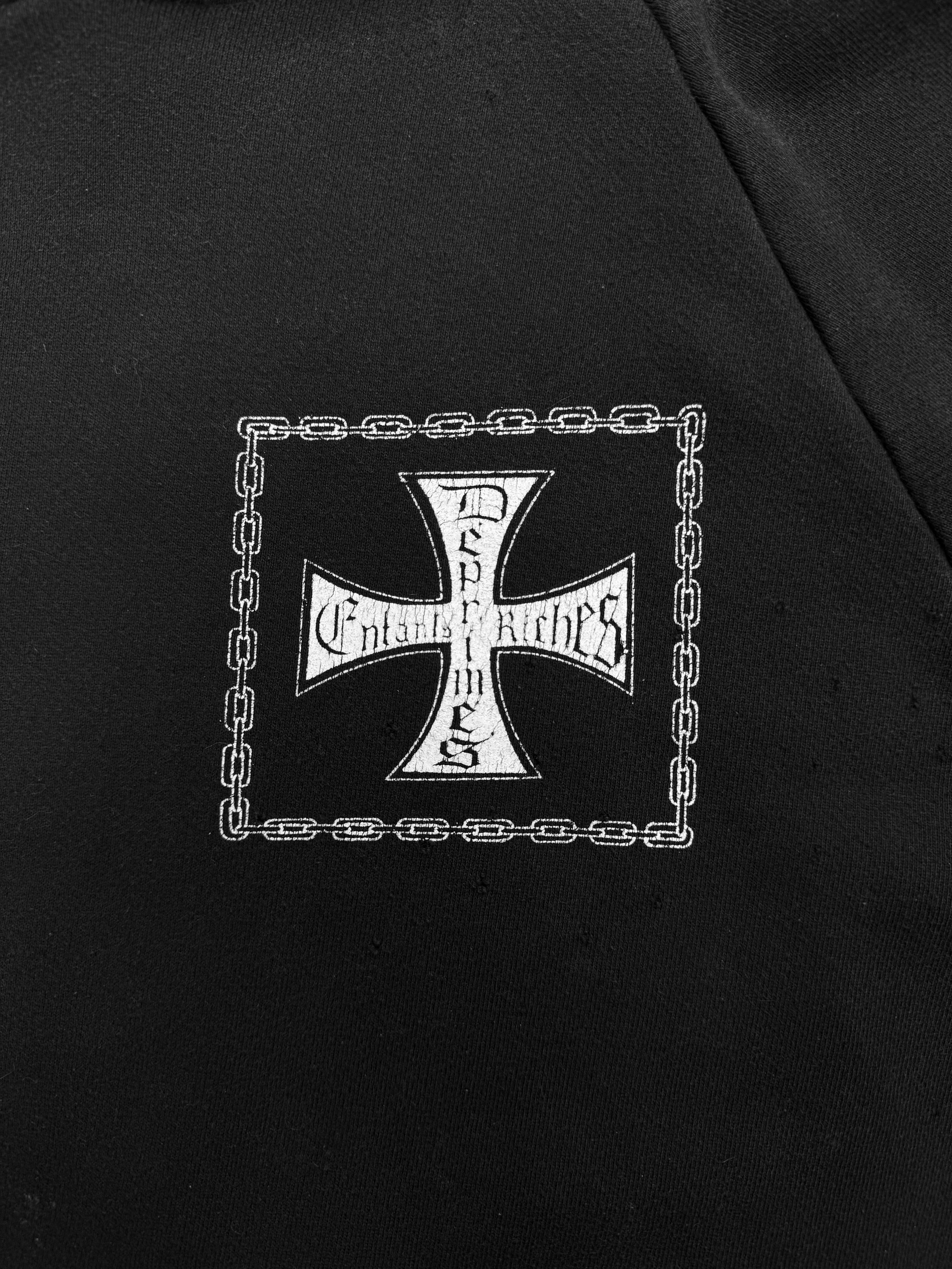 Enfants Riches Deprimes Iron Cross Gun Shot Black Distressed Hoodie