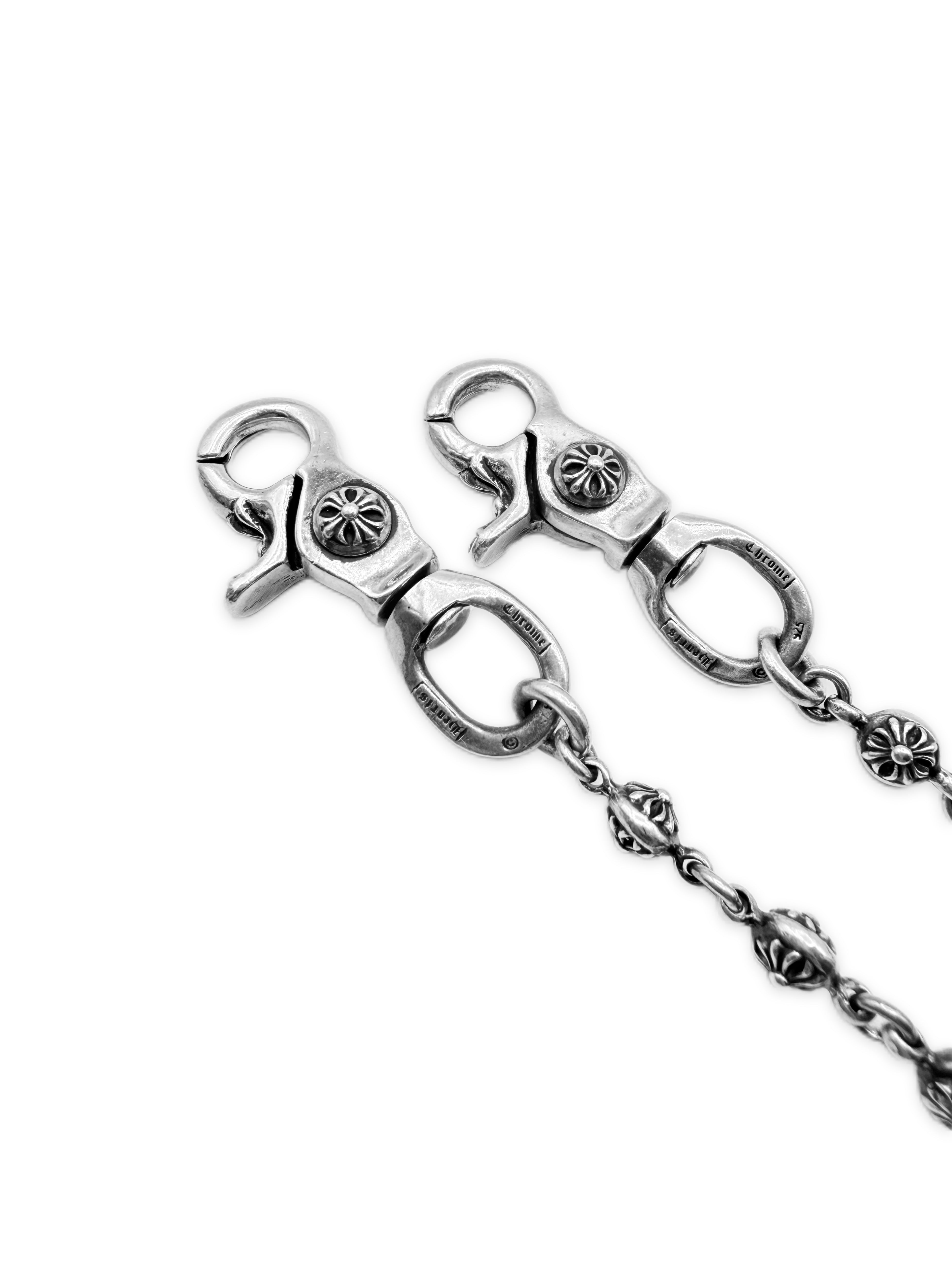 Chrome Hearts Cross Pendant 28 in Cross Ball . Double Lobster Wallet Chain