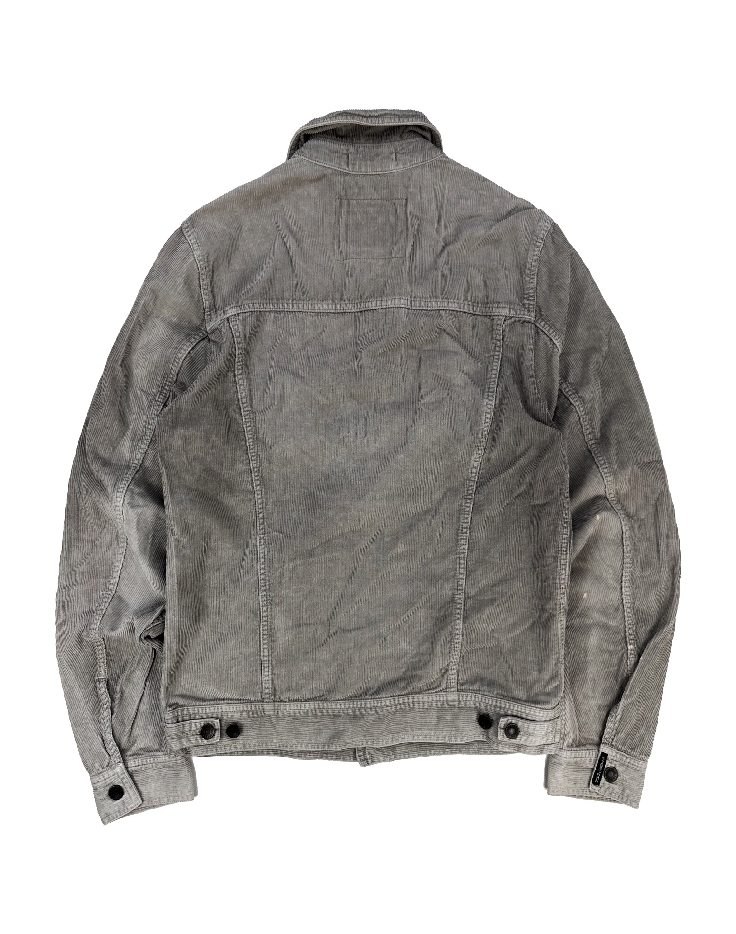 00s Dolce & Gabbana Slate Grey Corduory Trucker Jacket