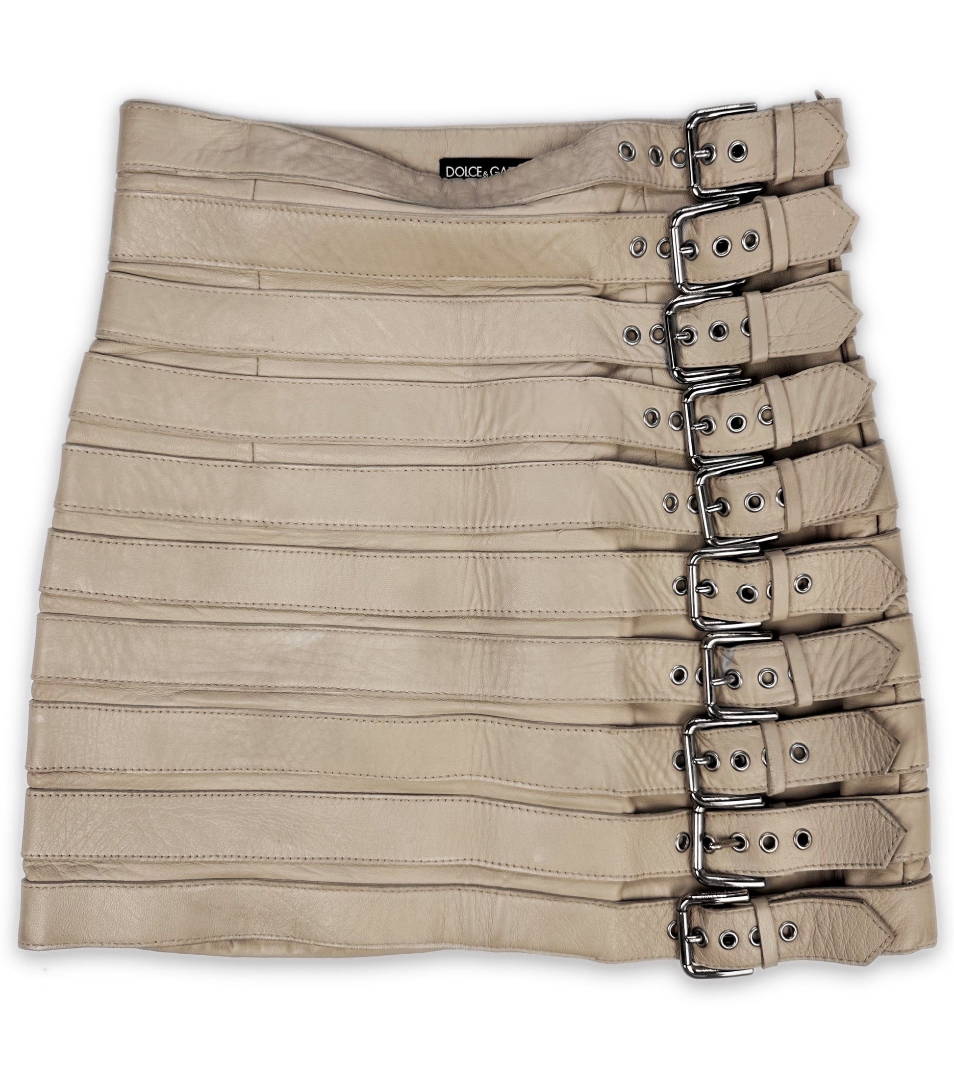 SS03 Dolce &amp; Gabbana ‘Sex’ Lambskin Leather Belt Skirt
