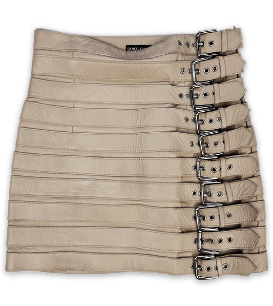 SS03 Dolce & Gabbana ‘Sex’ Lambskin Leather Belt Skirt