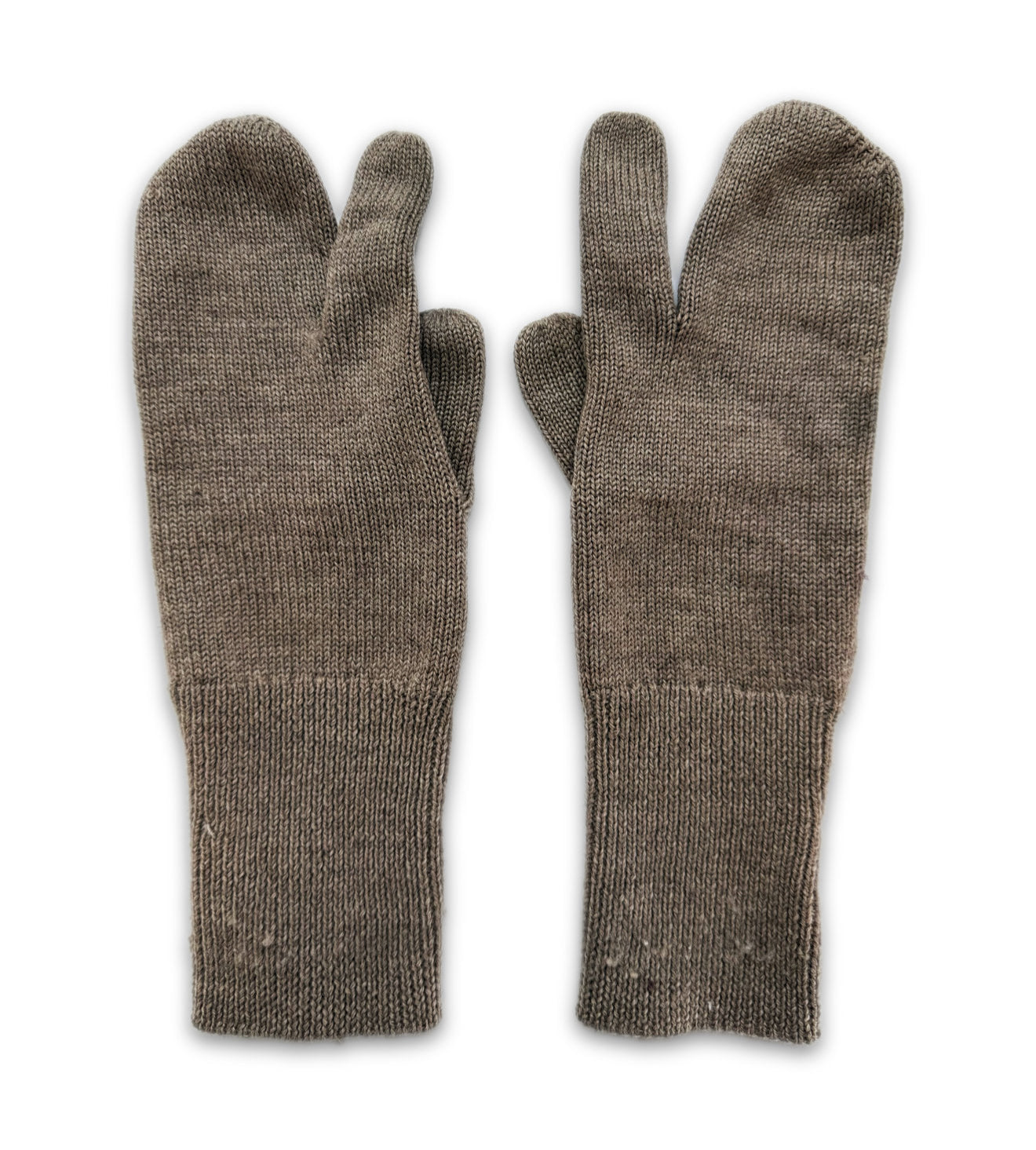 Maison Margiela ‘Tabi’ Three Finger Beige Knitted Gloves